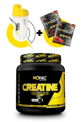 Creatine Ultimate 700 Gr (böğürtlen Aromalı) + Shaker Ve 2 Adet Tek Kullanımlık Whey Protein Hediye