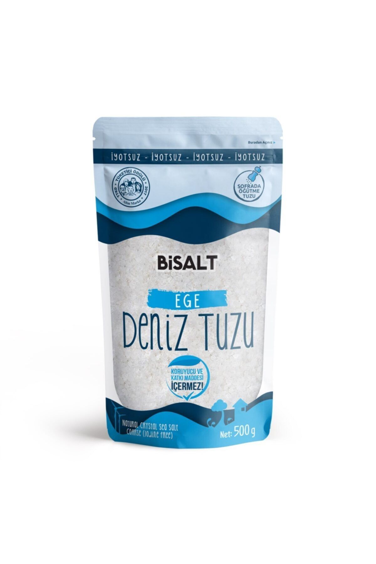 Bisalt Bisalt Ege Deniz Tuzu Sofrada Öğütme 500 G