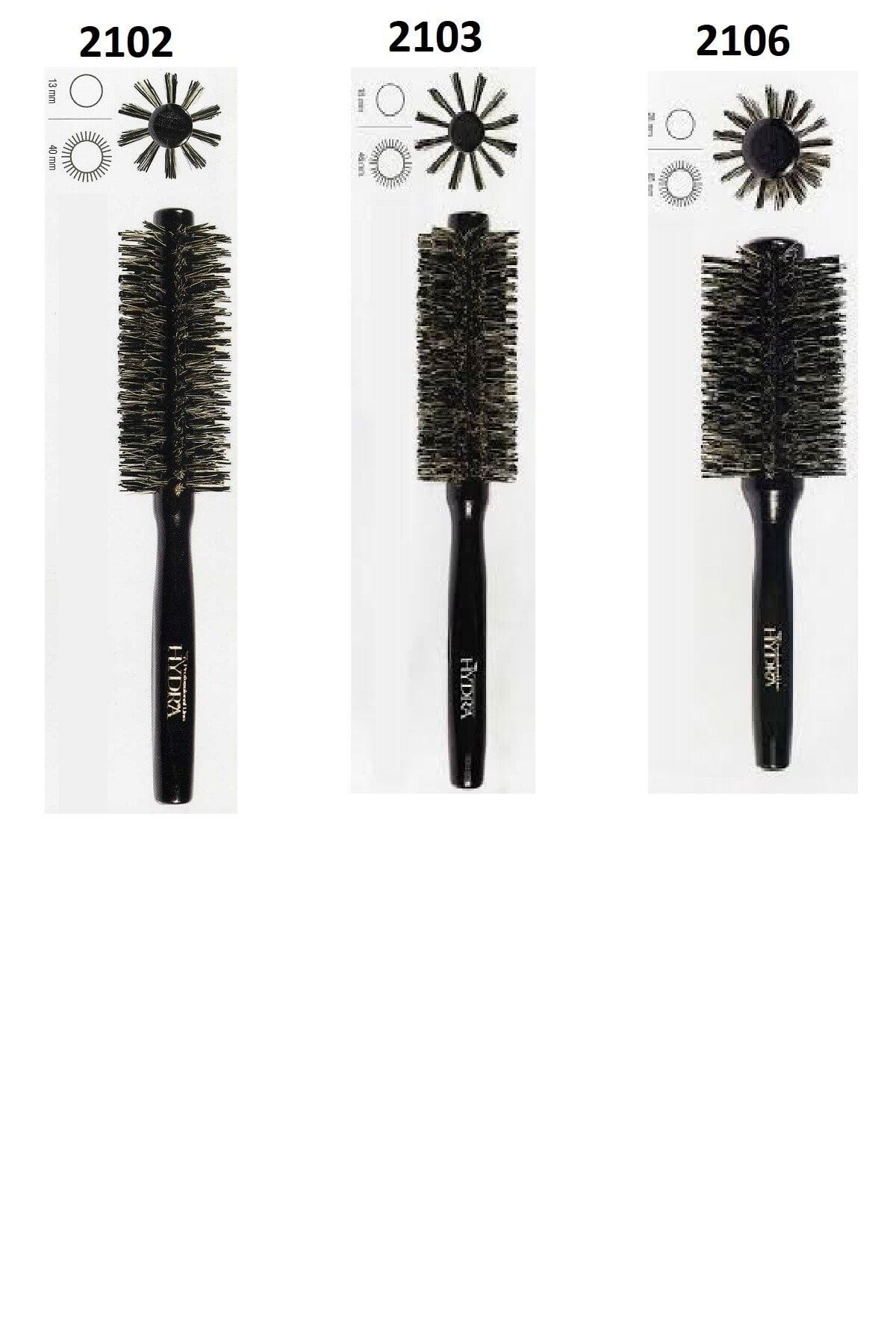 Hydra Fön Fırçası 2102-2103-2106 3'lü Set