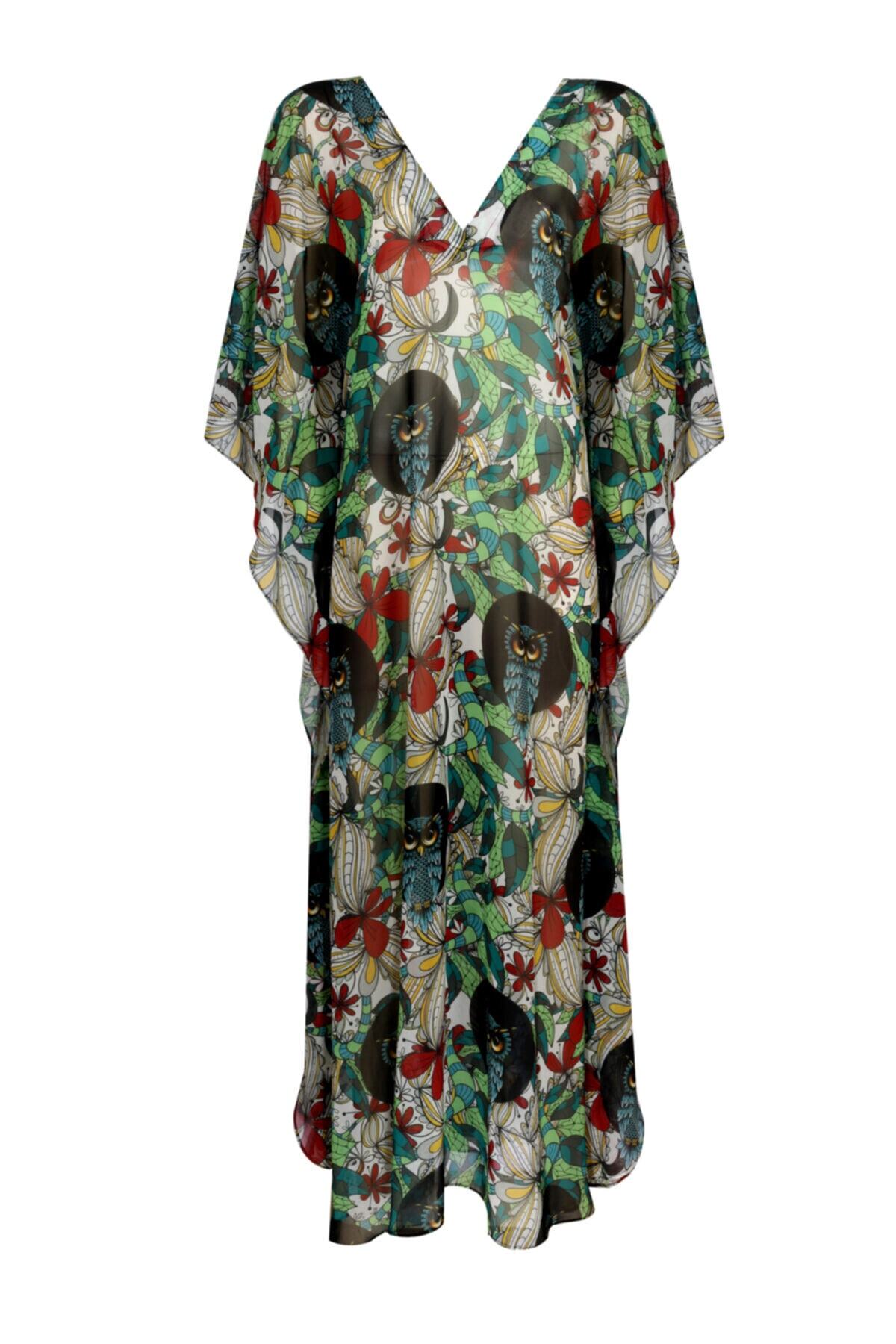 JAQUETTE Kadın Kelebek Kaftan Elbise Arts& Crafts Mr Owl