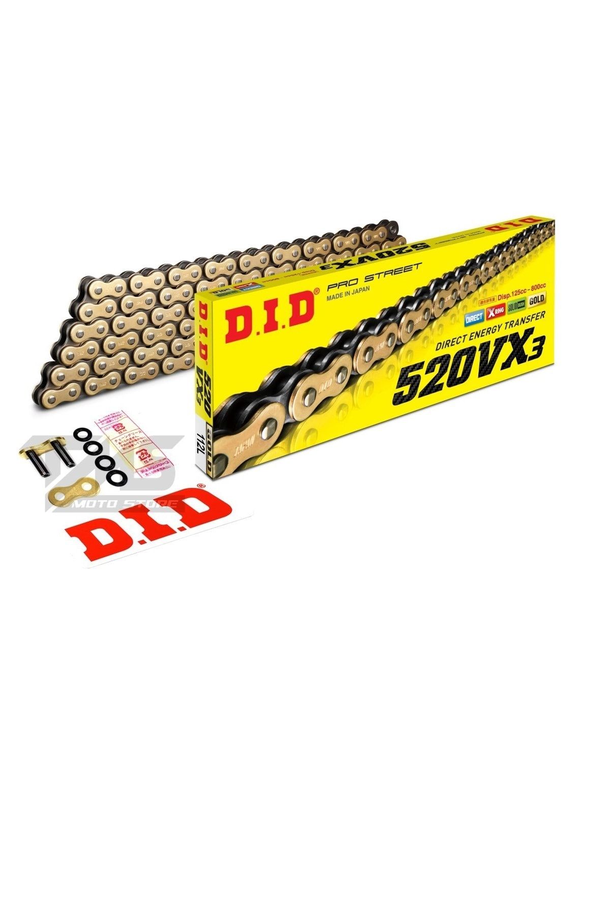 MOTOSPARTAN Dıd 520vx3-120l X-rıngli Gold Zincir Dl650 Cb650f Cbr650f Bmw