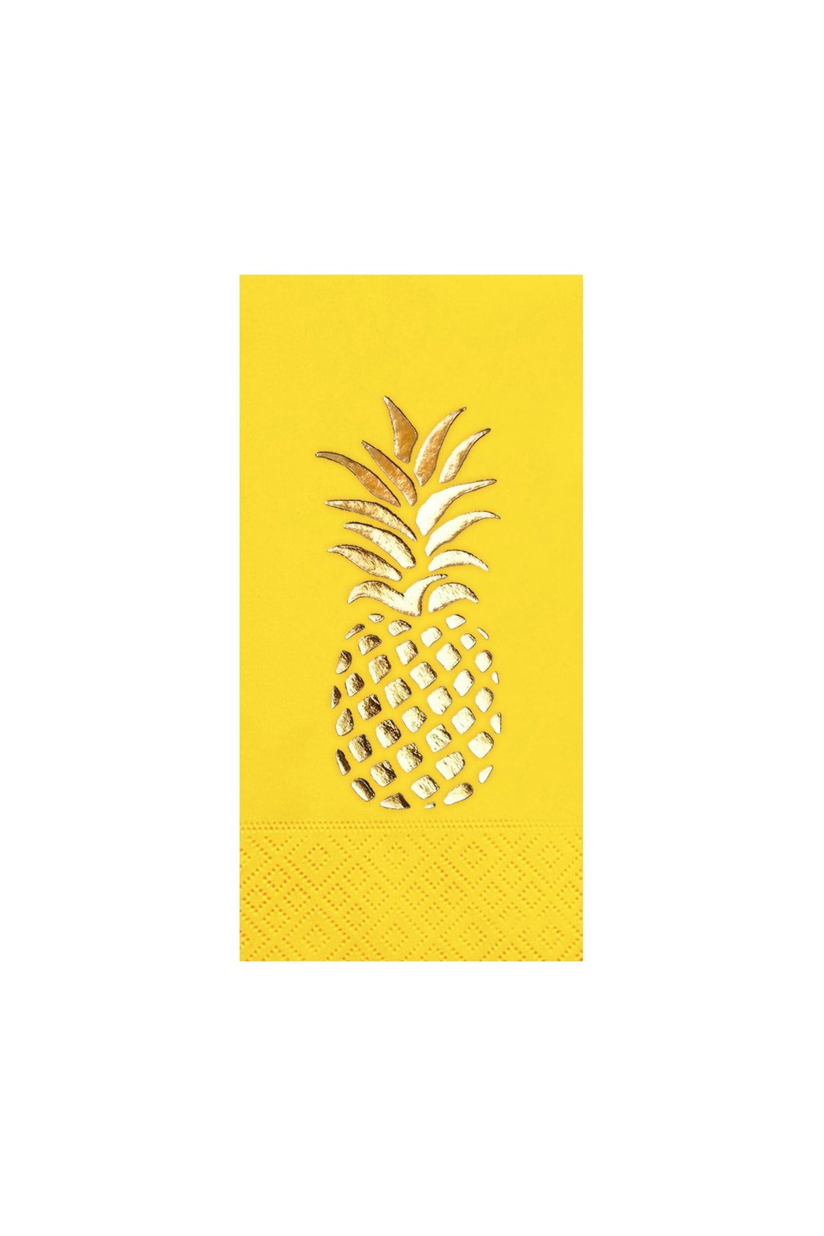 Story 33 X 33 Cm 1 Katlı Altın Varak Ananas Desenli Sarı Renkli Kağıt Peçete