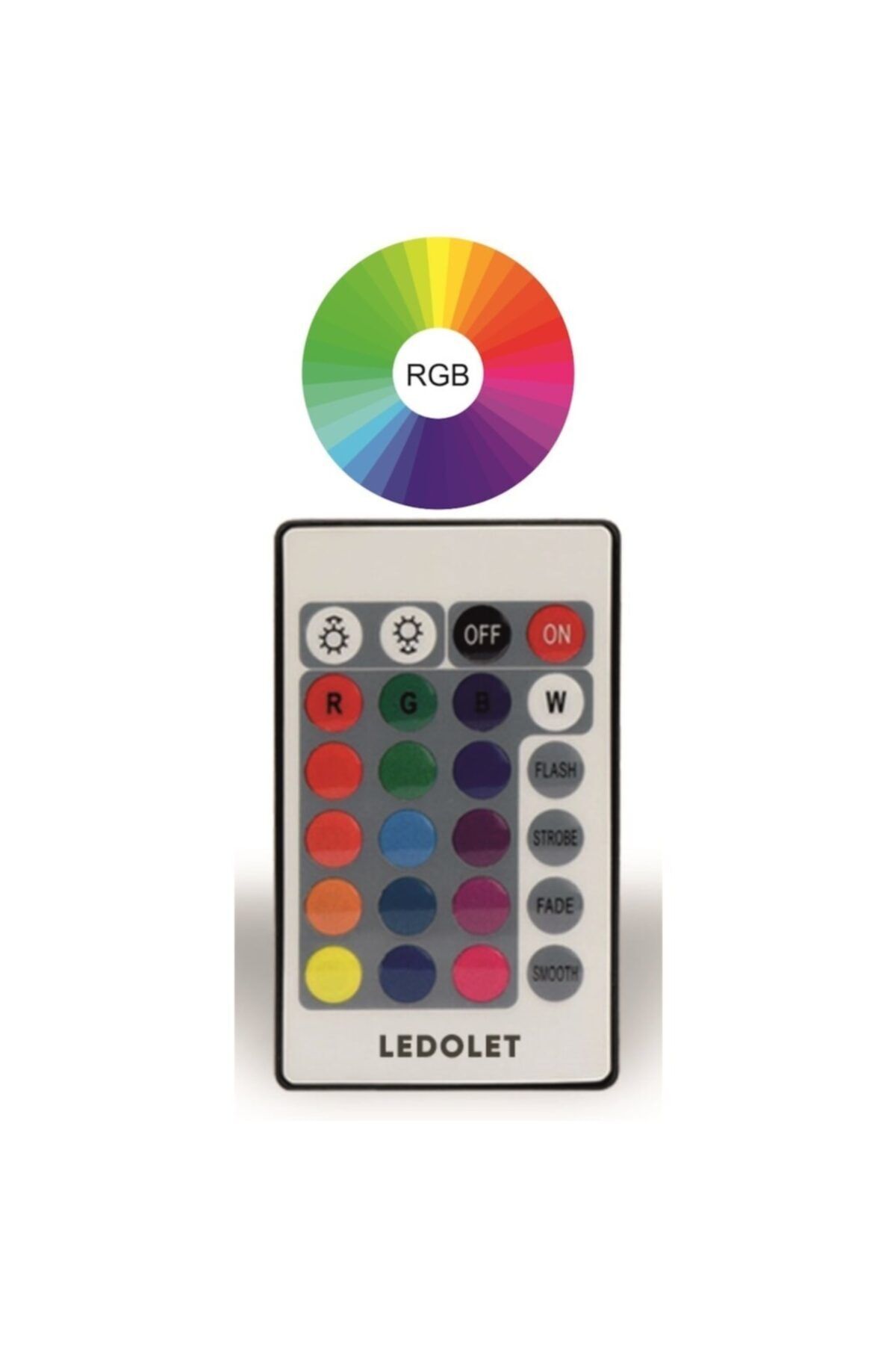 ledolet 9 watt e27 duy rgb uzaktan kumandali 16 renk tonu ana renk 6500 kelvin beyaz led ampul fiyati yorumlari trendyol