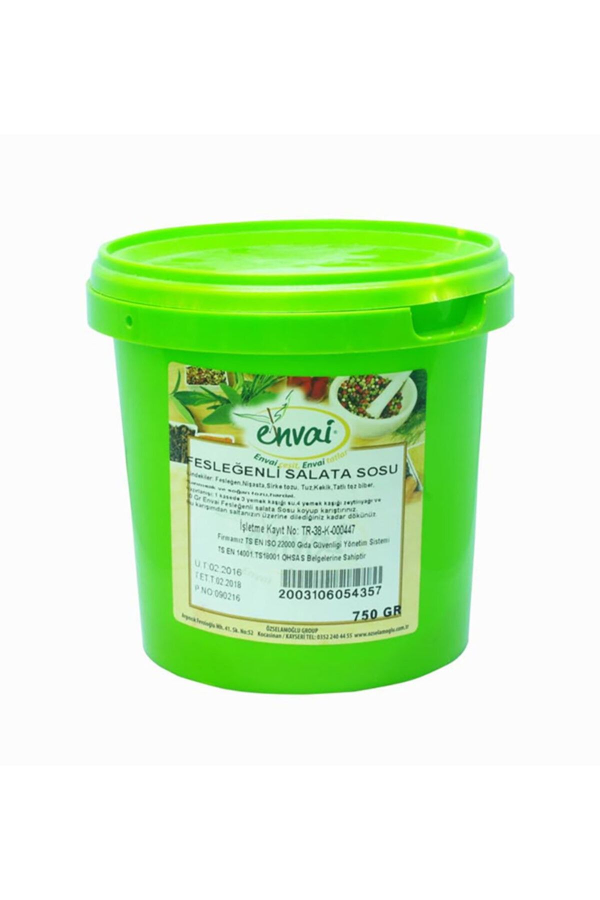 Envai Fesleğenli Salata Sosu 750 Gr