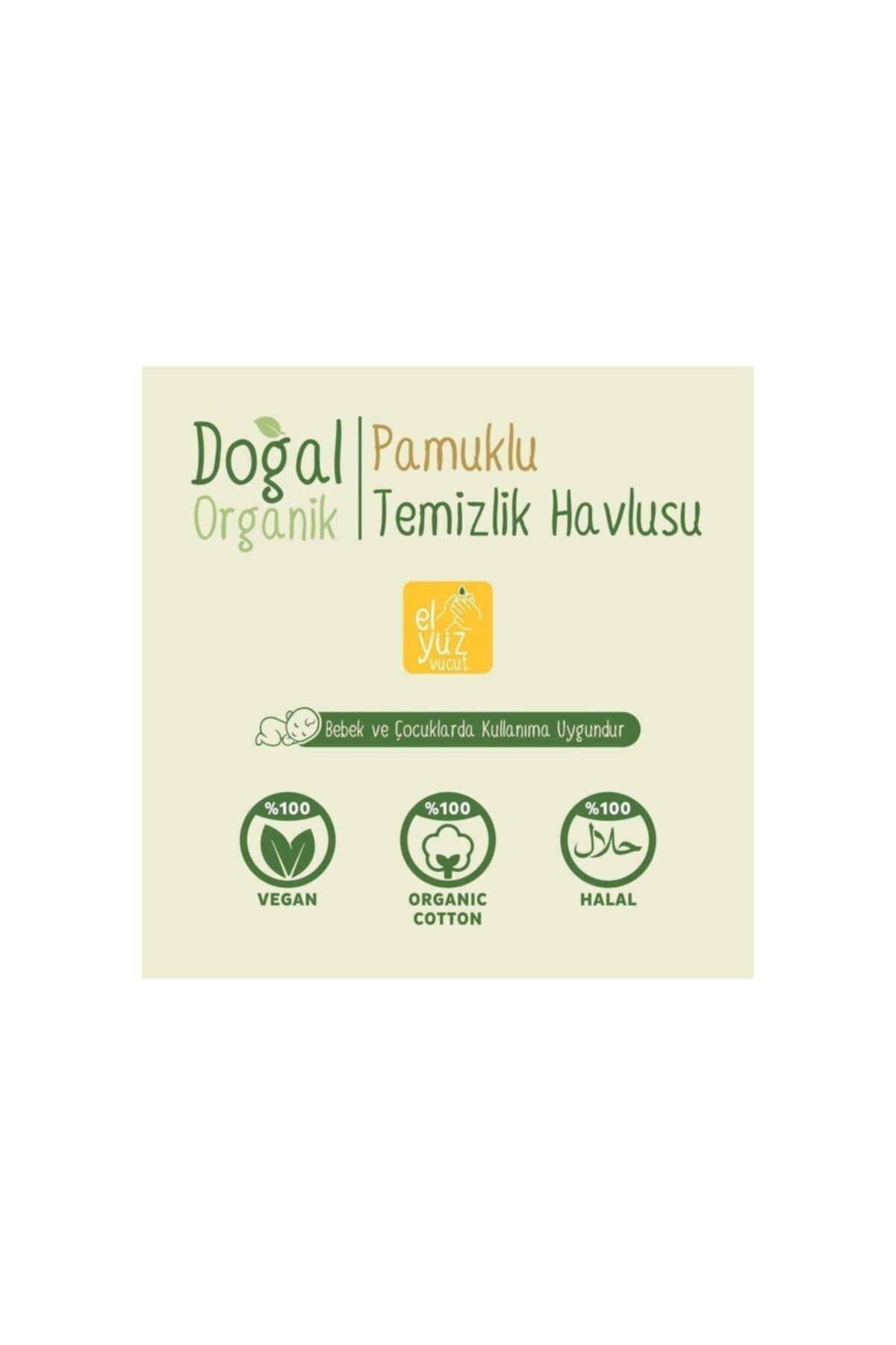 Sleepy Doğal Organik Pamuklu Temizlik Havlusu 50 Yaprak X 12 Adet