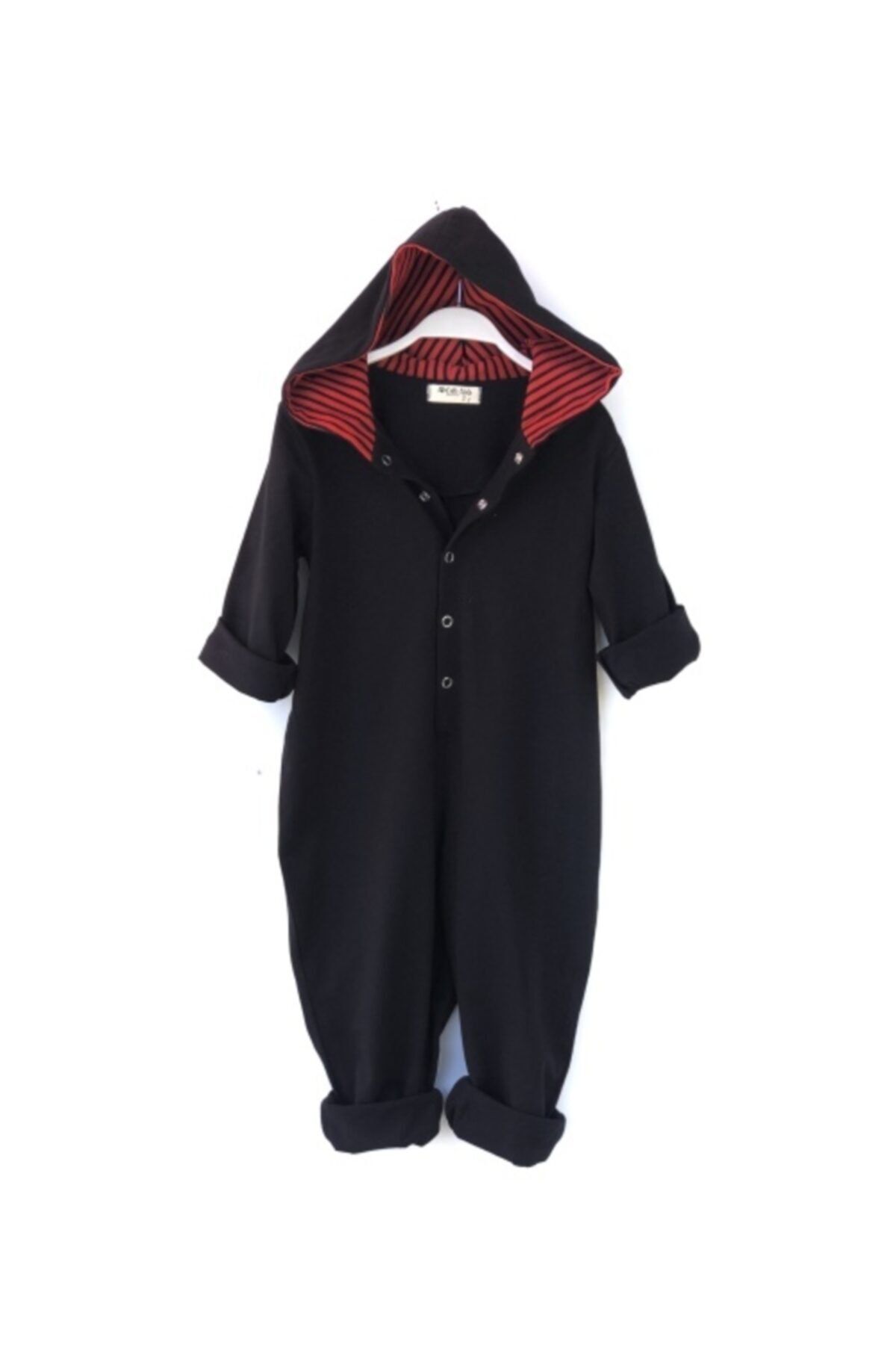 Catz Kids Black Combed Red Black Hooded Jumpsuit Trendyol