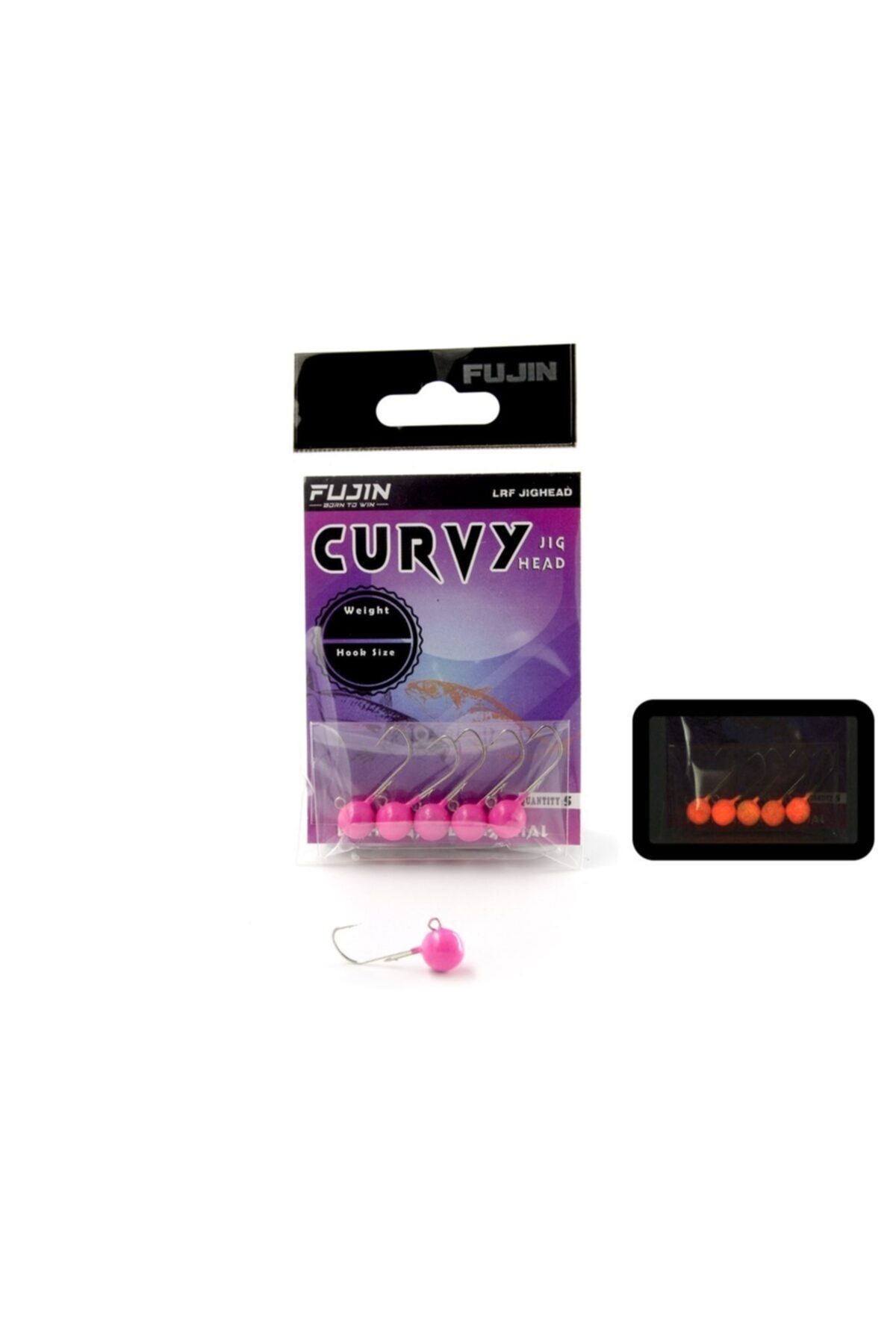 Fujin Curvy Pink Glow Jig Head 6 No 2,5gr
