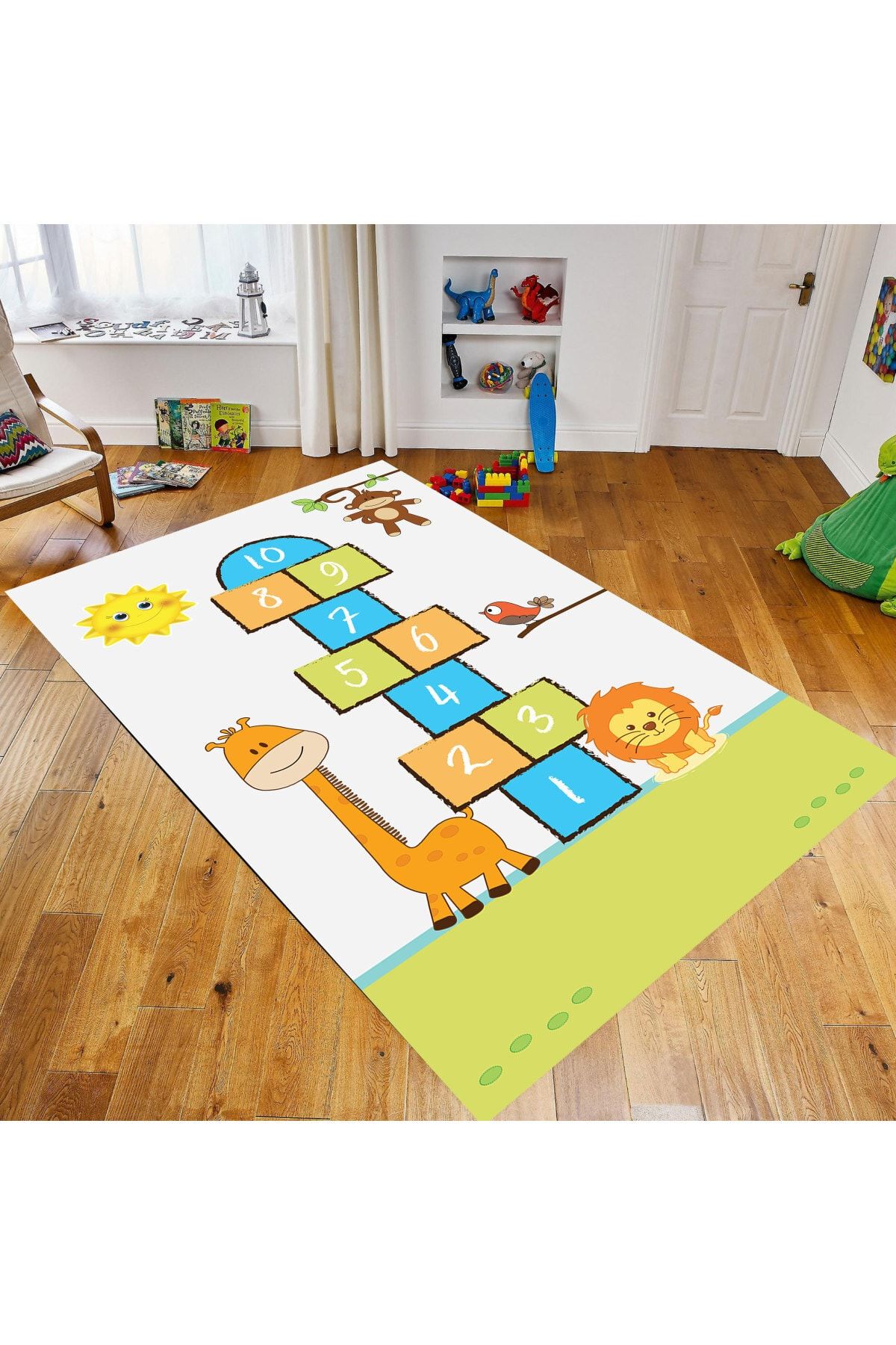 BKkids Sevimli Hayvanlar Sek Sek Aktivite Çocuk Odası Halısı