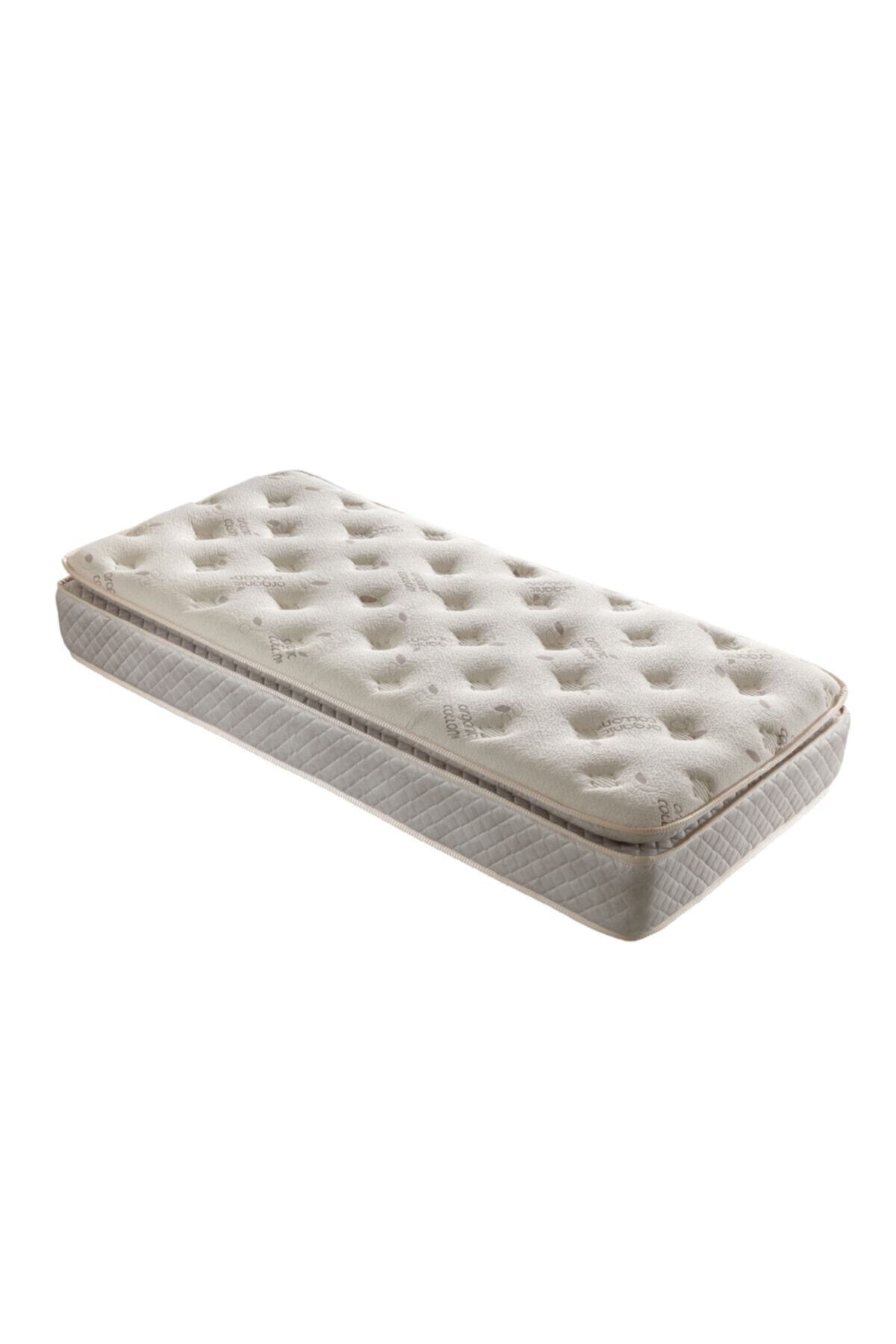 POOLY Golden 60x90 Ortopedik Yaylı Yatak Kuş Tüyü Pedli 60*90 Organic Cotton Bebek Yatağı