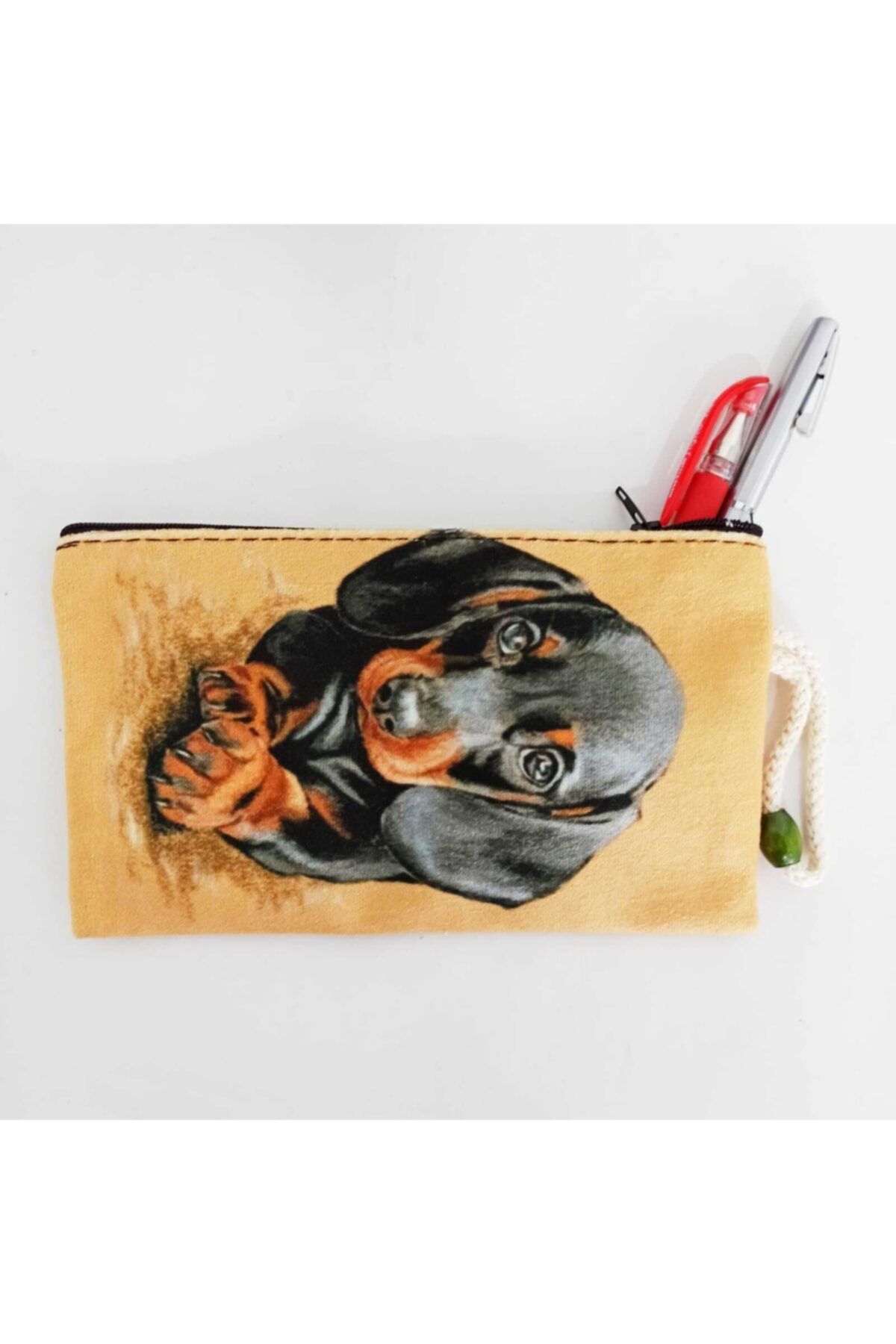 Gift Accessory Kopekli Krem Rengi Bez Kalemlik Trendyol