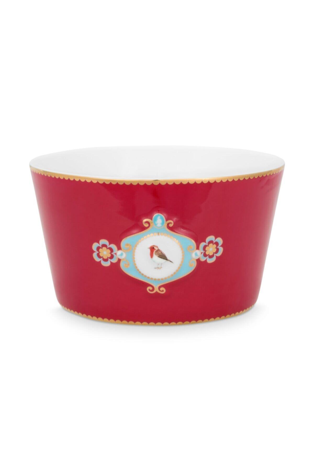 Pip Studio Love Bird Kırmızı Madalyon Desenli Kase 15 Cm