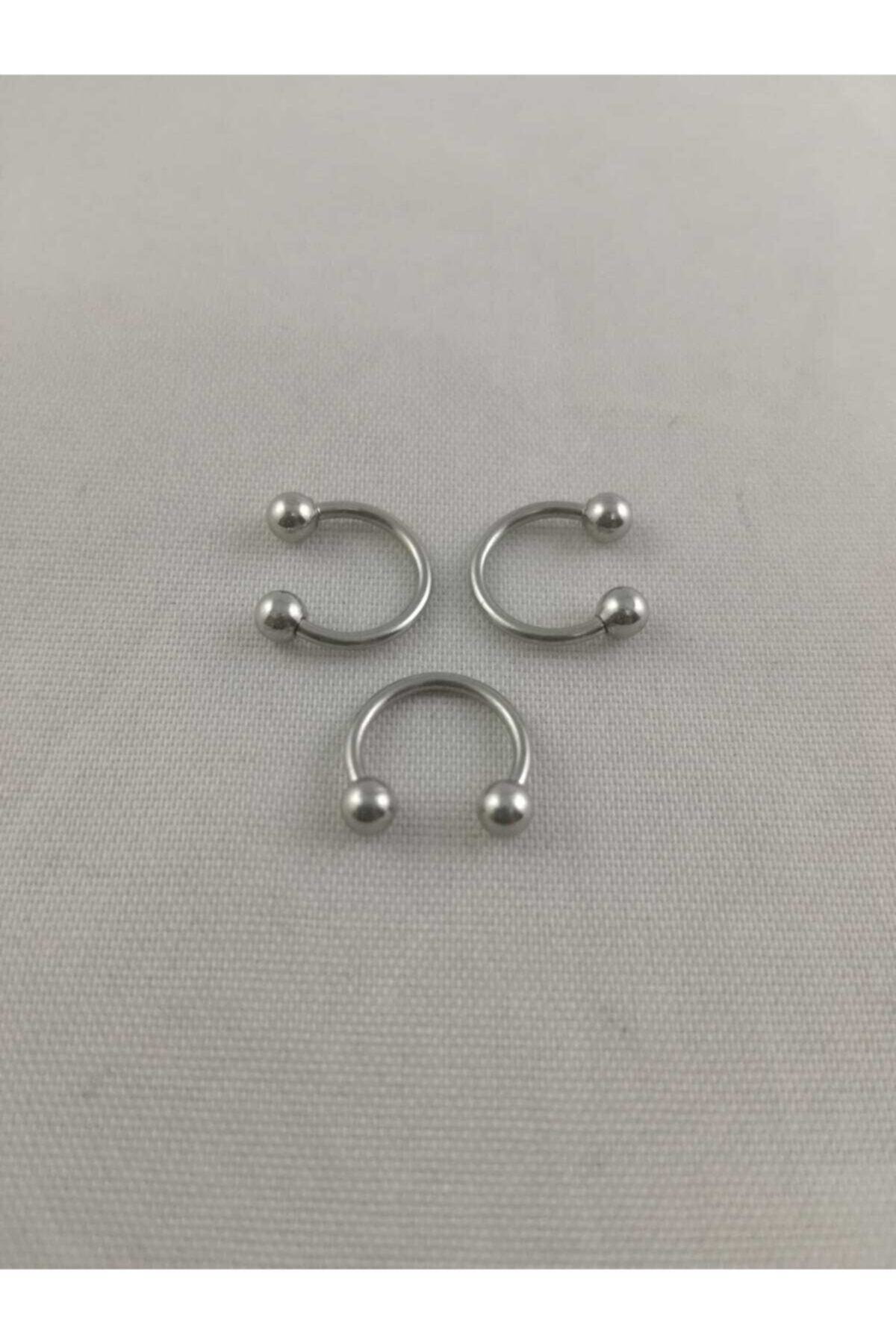 Takıparkxs 316l Cerrahi Çelik Üçlü Set 8mm Top Uçlu Septum Piercing
