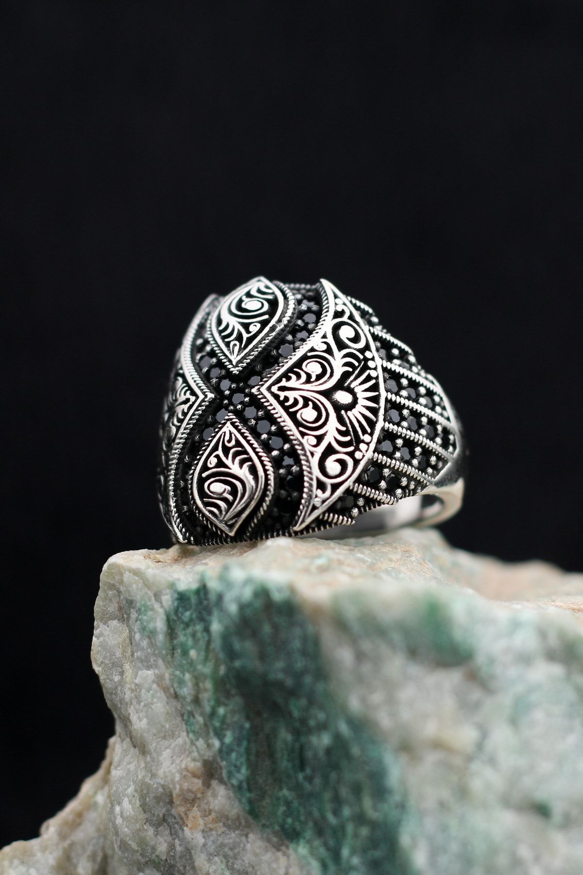 Silva Silver Erkek Silver Sonsuzluk Tasarım Mikro Oniks Taşlı 925 Ayar Gümüş Yüzük