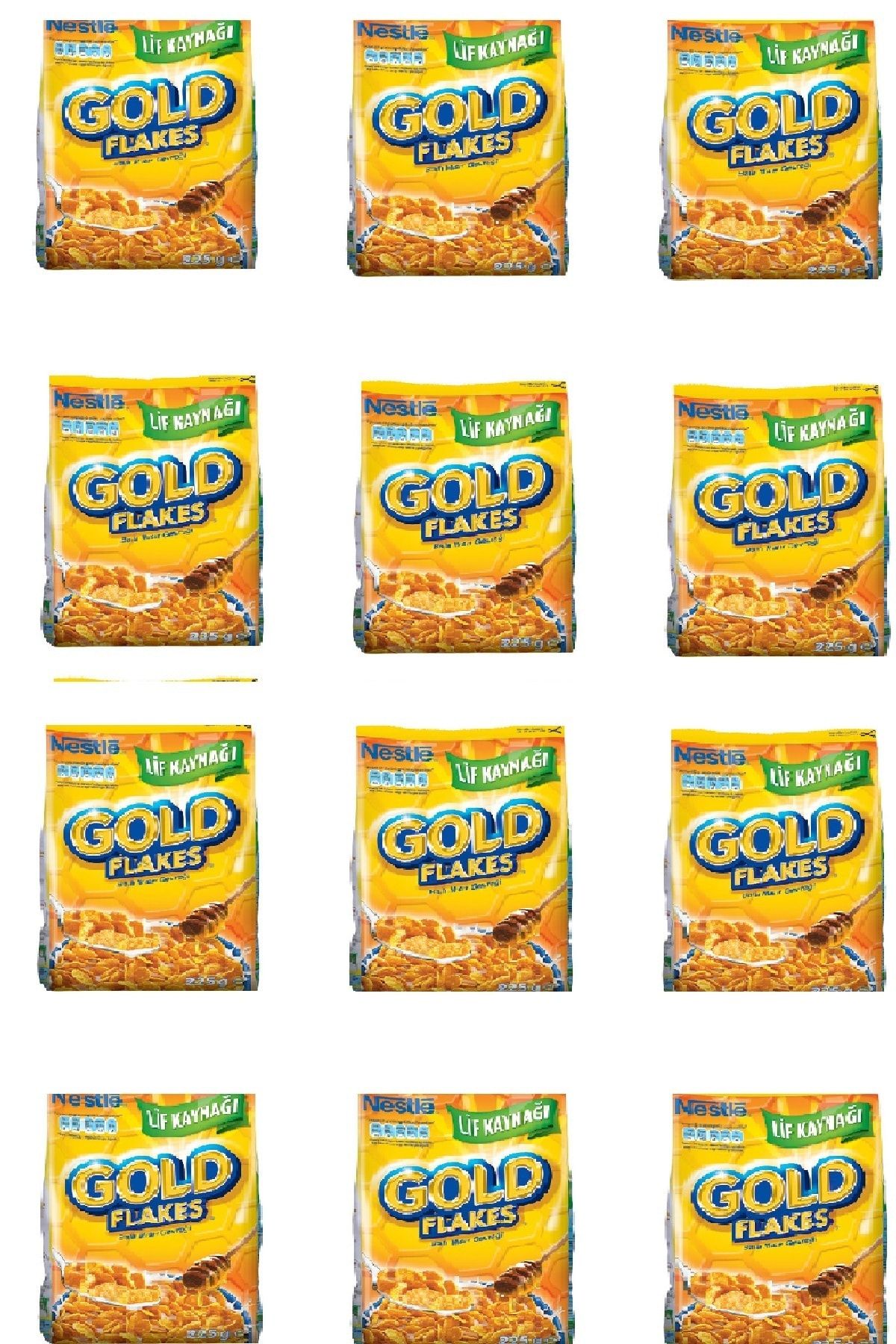 Nestle Gold Flakes Ballı Mısır Gevreği 225 G X 12 Adet