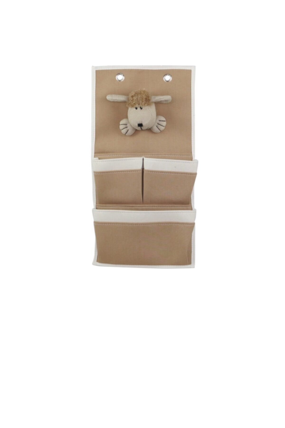 Şeker Portakalım Peluş Oyuncaklı Bebek Odası Kapı Arkası Organizer Çamaşırlık Krem