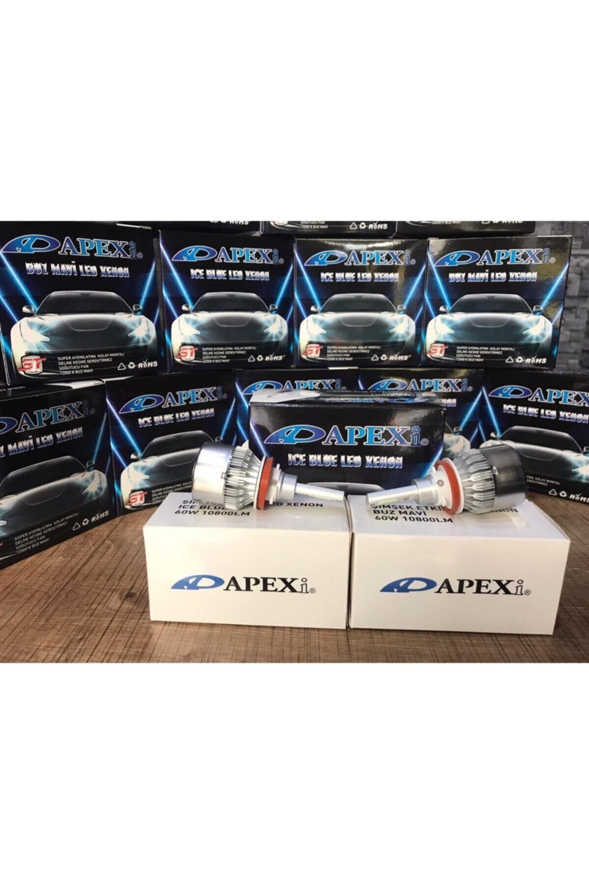 APEXİ H4 Buz Mavi Led Xenon-şimşek Etkili-10800 Lm 12000k- Yüksek Aydınlatma