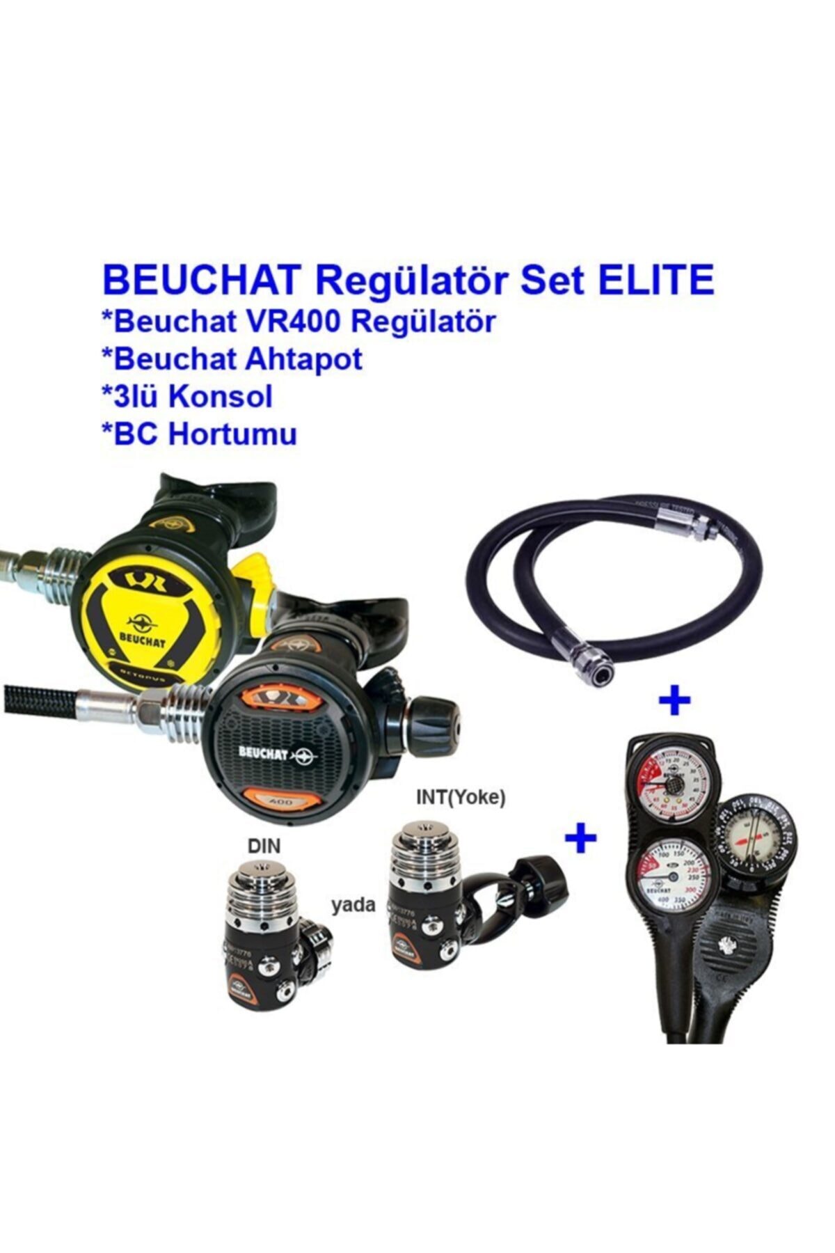 Beuchat Regülatör Set Elıte Vr400, Ahtapot, Konsol, Bc Hortumu Ve Çanta Dahil