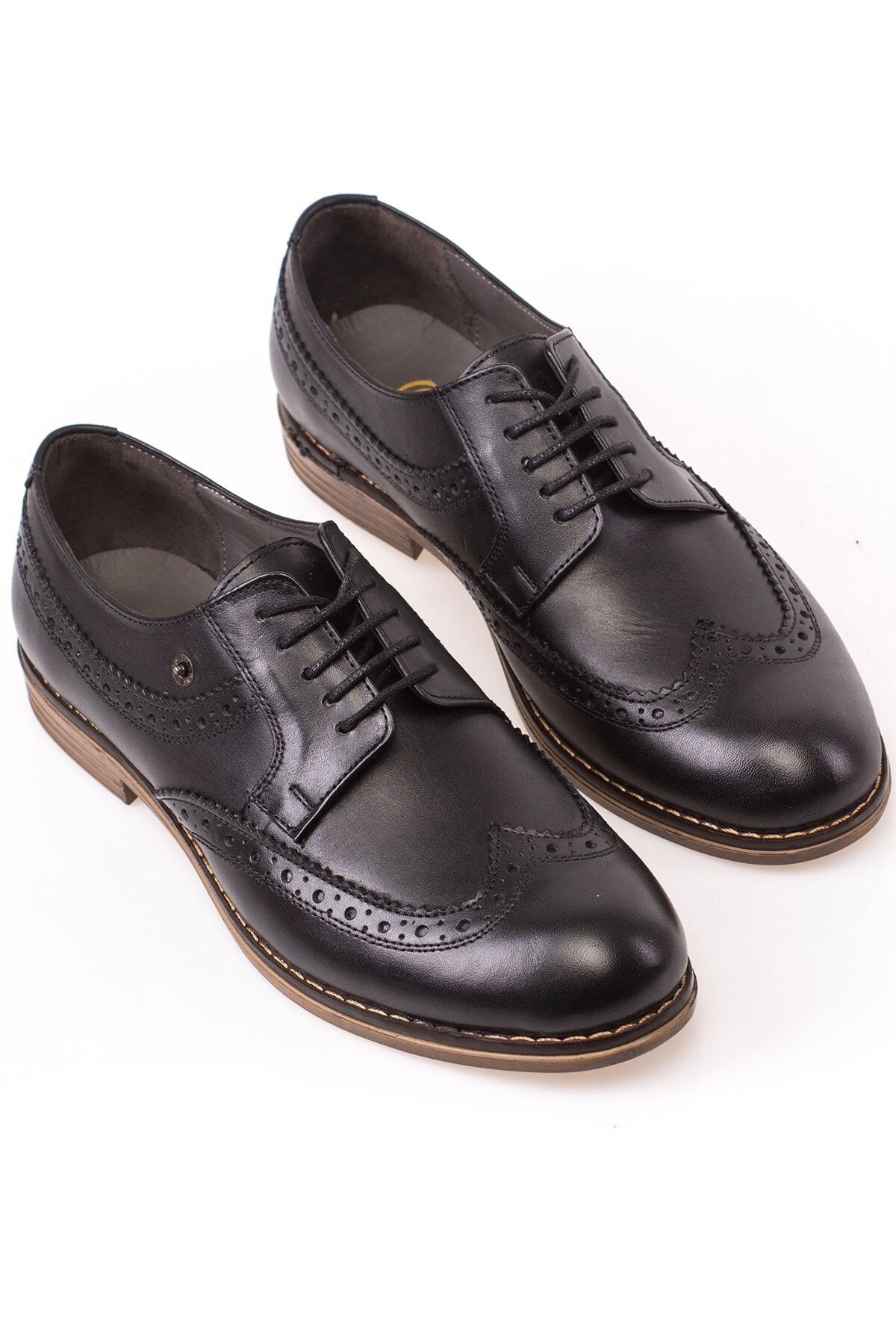 maximoda Erkek Siyah Hakiki Deri Oxford Ayakkabı