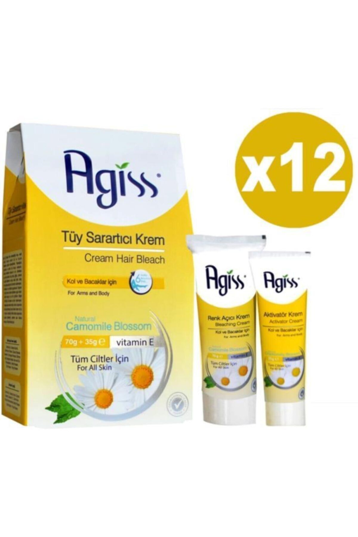 easyso 12 Paket Agiss Tüy Sarartıcı Krem Kol Ve Bacaklar Için 70ml+35ml