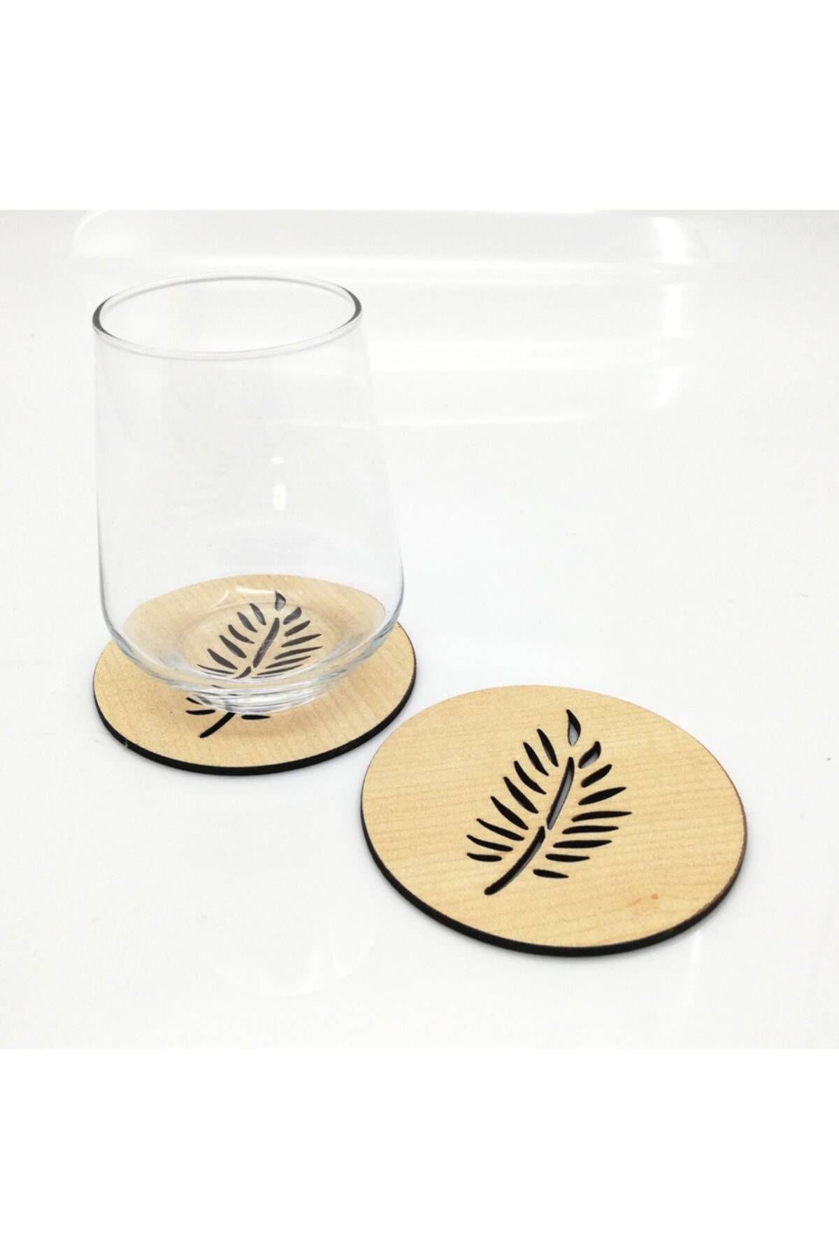 Lora Davet Amerikan Servis Bardak Altlığı Ahşap Yuvarlak akçaağaç