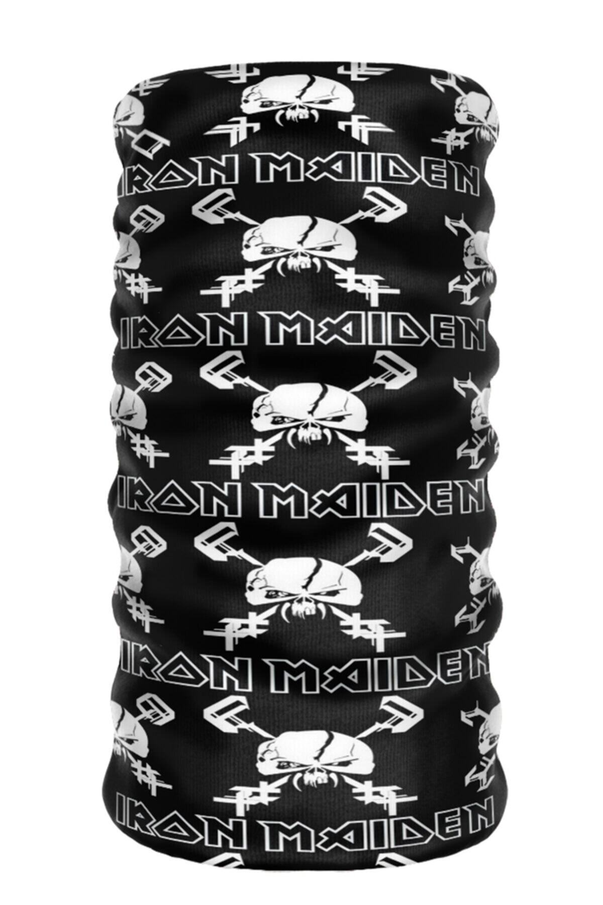eTaktik ® DeBuff Collar Skull Iron Maden Boyunluk Bandana