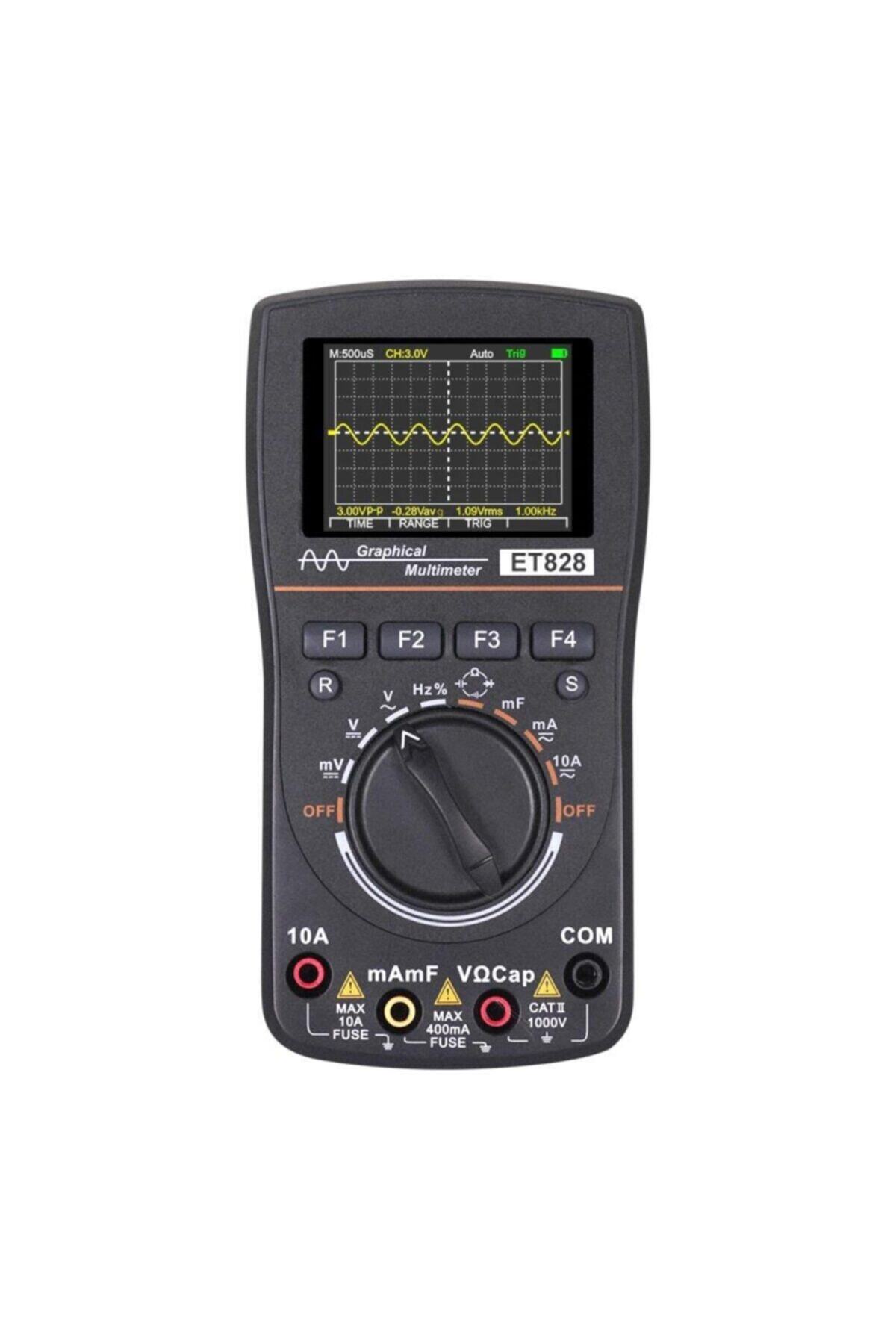 Alfa Et828 2 In 1 Osiloskop Multimetre 1 Mhz Ac Dc Frekans Diyot 10 Dalga Grafik Depolama
