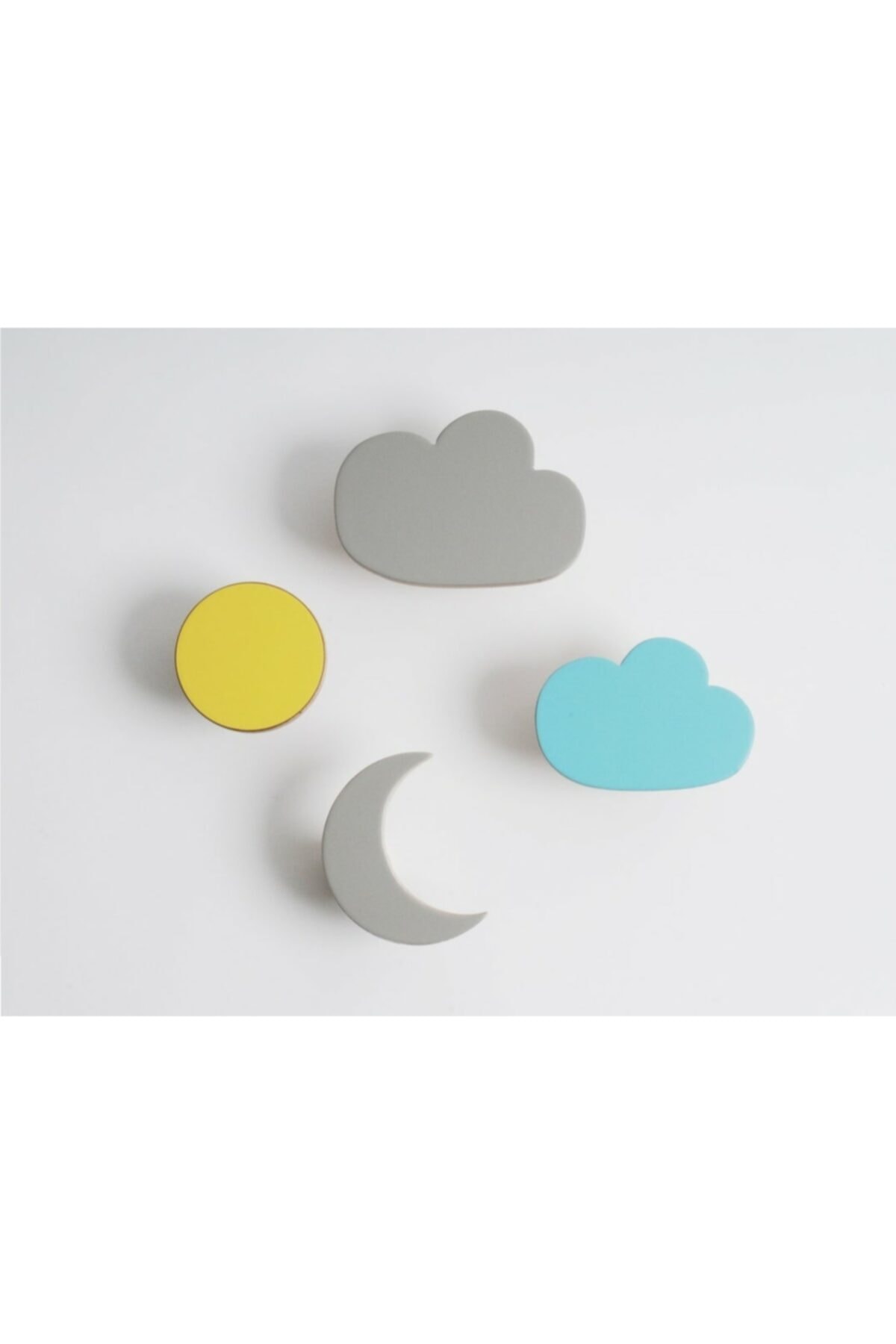 babyroomstore Ahşap Dekoratif Askı Duvar Askısı 4lü Set