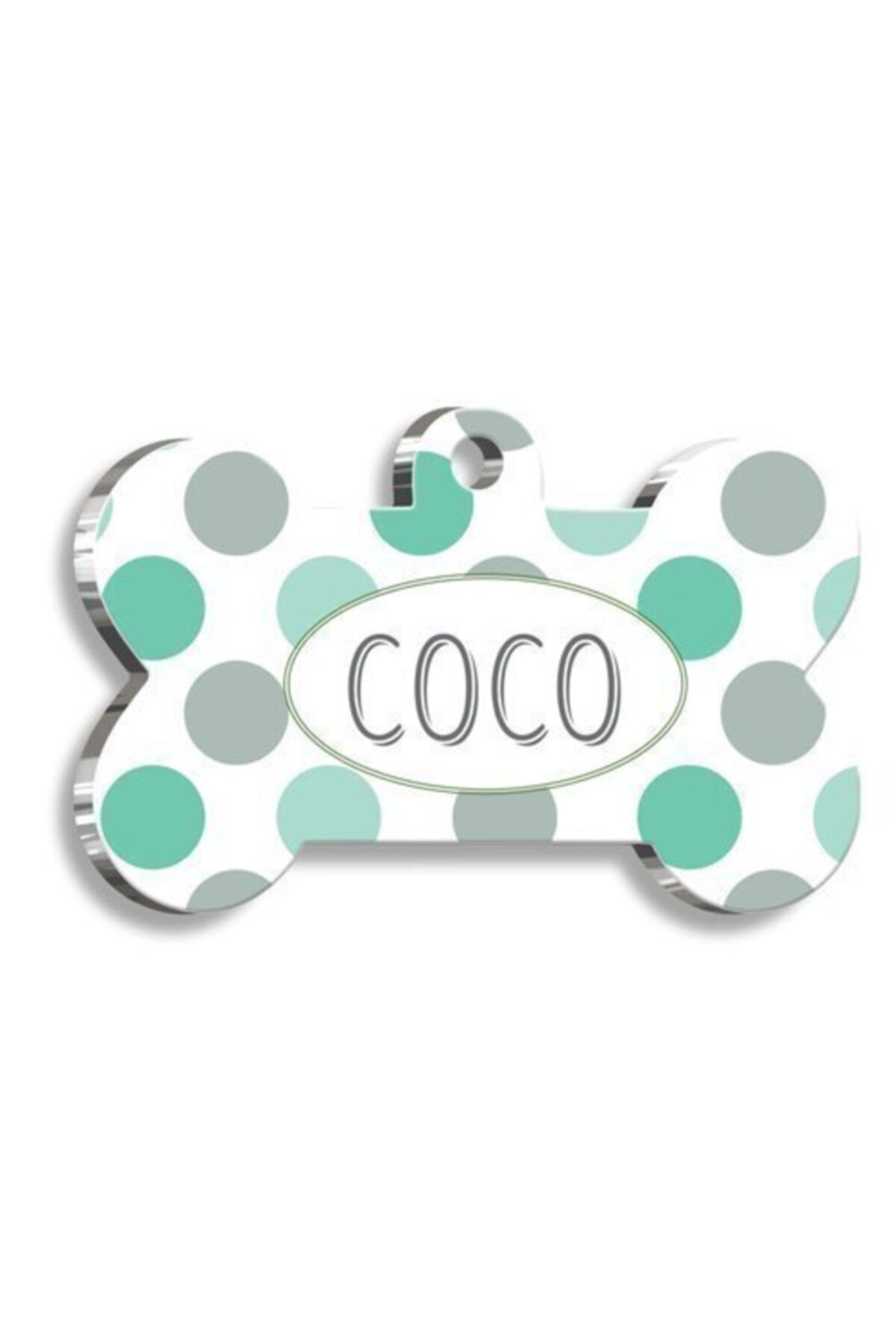 Dalis Pet Tag Art Happy Dots Kemik Şekilli Köpek Künyesi