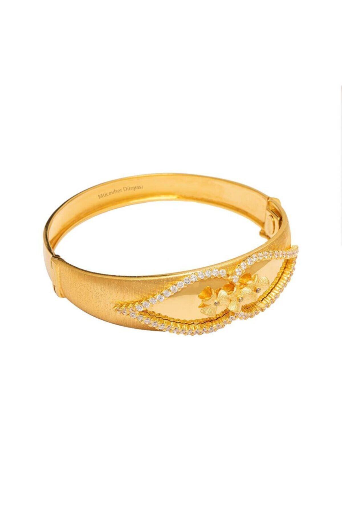 Mücevher Dünyası 22 Ayar Taşlı Kanat Altın Kelepçe