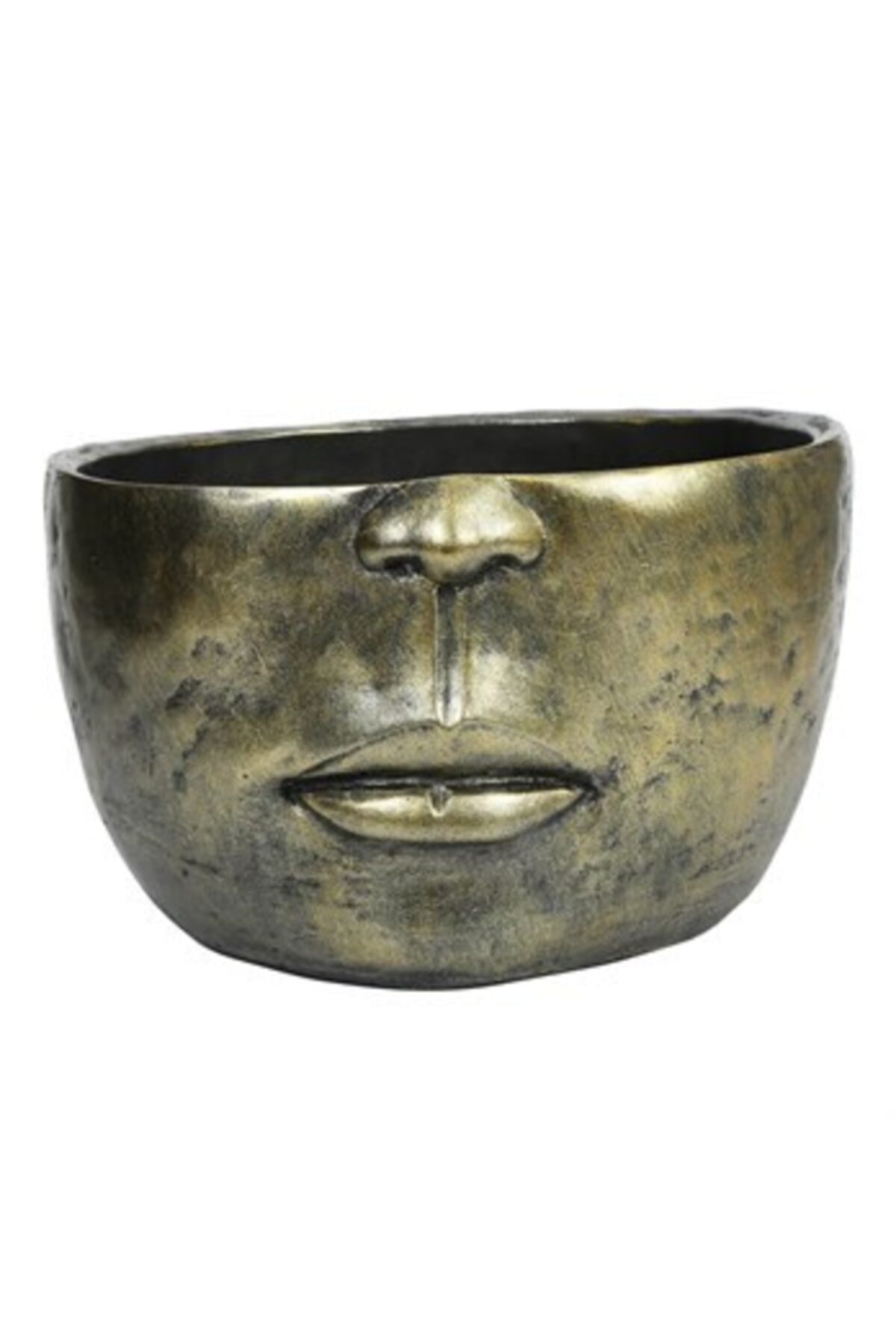 Vitale Face Saksı Altın Eskitme 29x18 cm