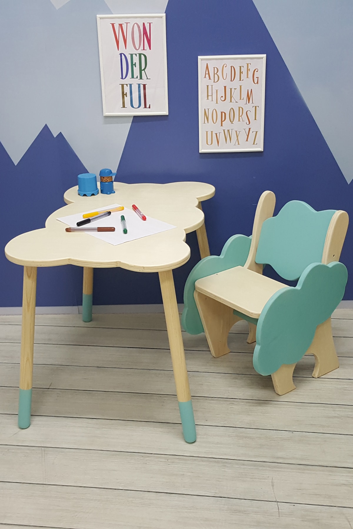 rosakids Rosa Bulut Çocuk Masa Ve Sandalye Takımı (TURKUAZ)