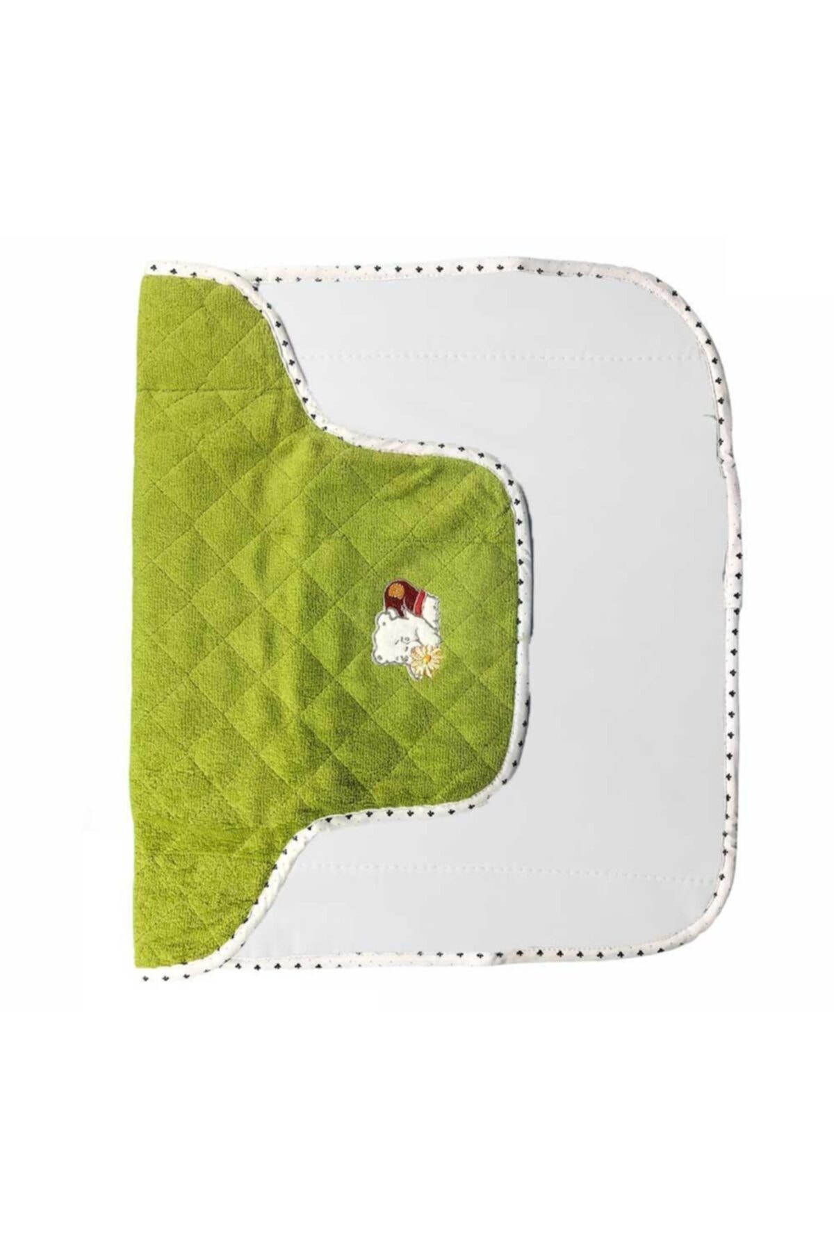 Tekstil Sepeti Alez Özellikli Alt Açma Bezi Papatyalı Yeşil Desen