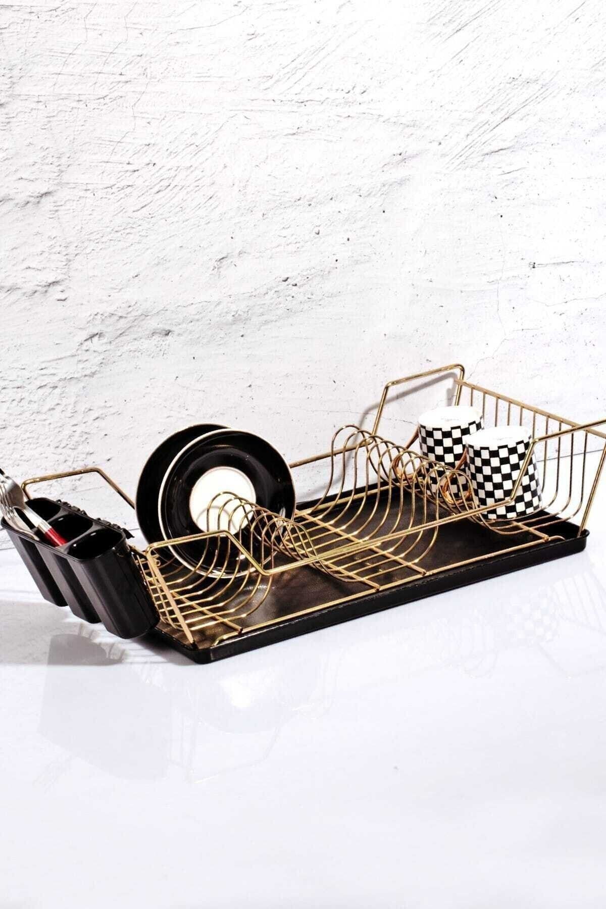 Trend Kitchen Altın Renk Tabaklı Lüx Bulaşıklık