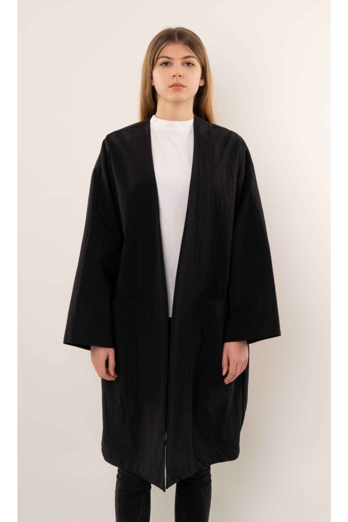 Oversize Studio Kadın Siyah Worker Kimono