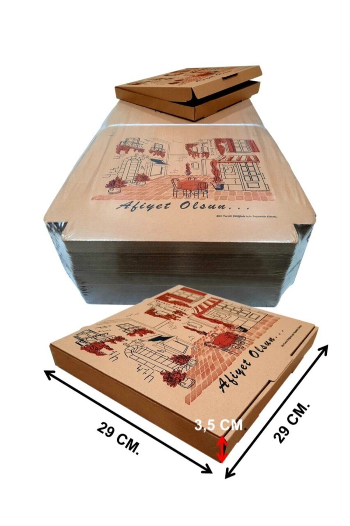 EFEPA Karton Pizza Pide Kutusu 29x29x3,5 Cm. ( 100'lü Paket )