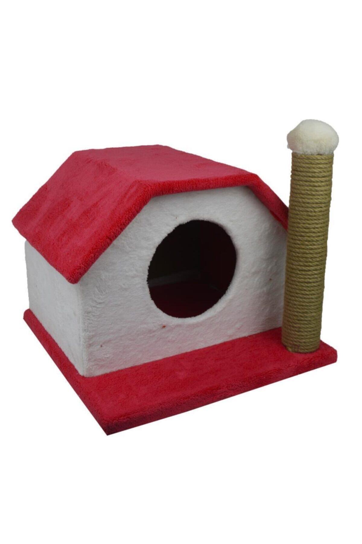 Ans Kırmızı Kedi Evi+Tırmalama Tahtası