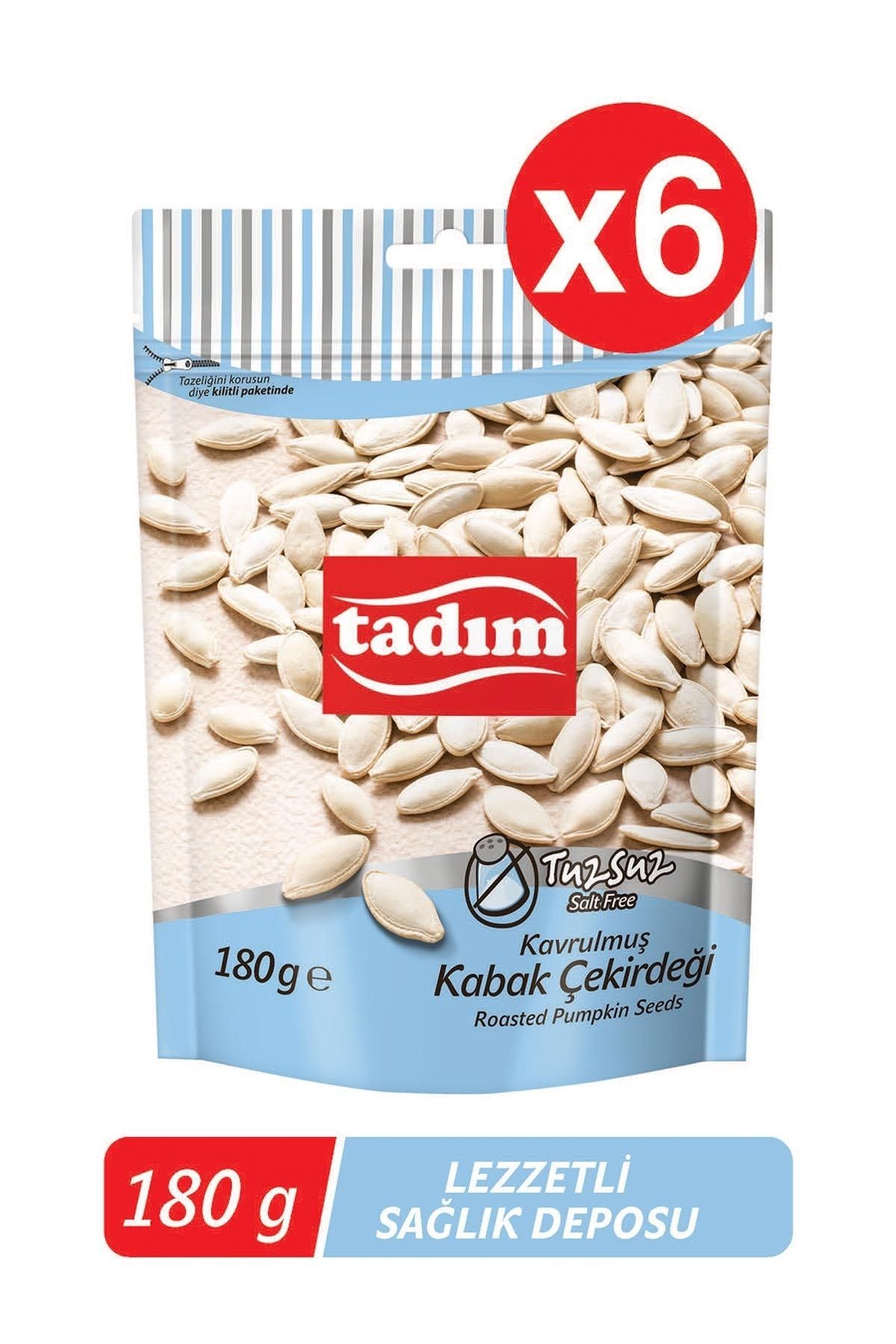 Tadım Tuzsuz Kabak Çekirdeği 180gr 6'lı Paket