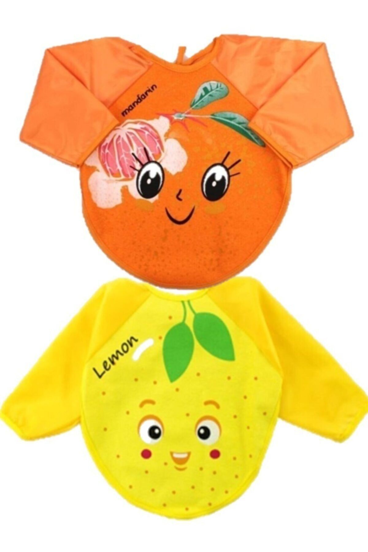 Belinay Mandalin Ve Limon Motif Giyilebilir Kollu Mama Önlüğü
