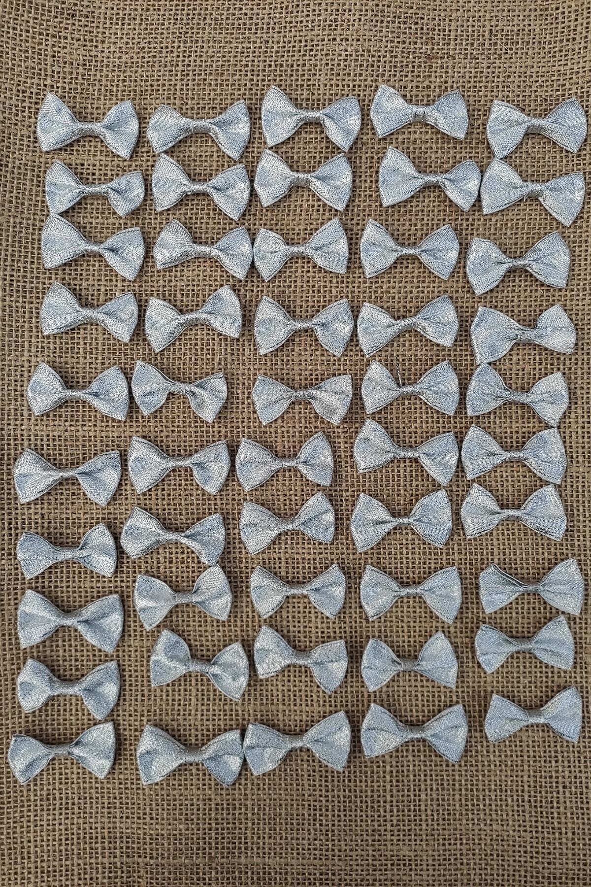 platin hediyelik 50 Adet Simli Gümüş Düz Fiyonk Kurdela