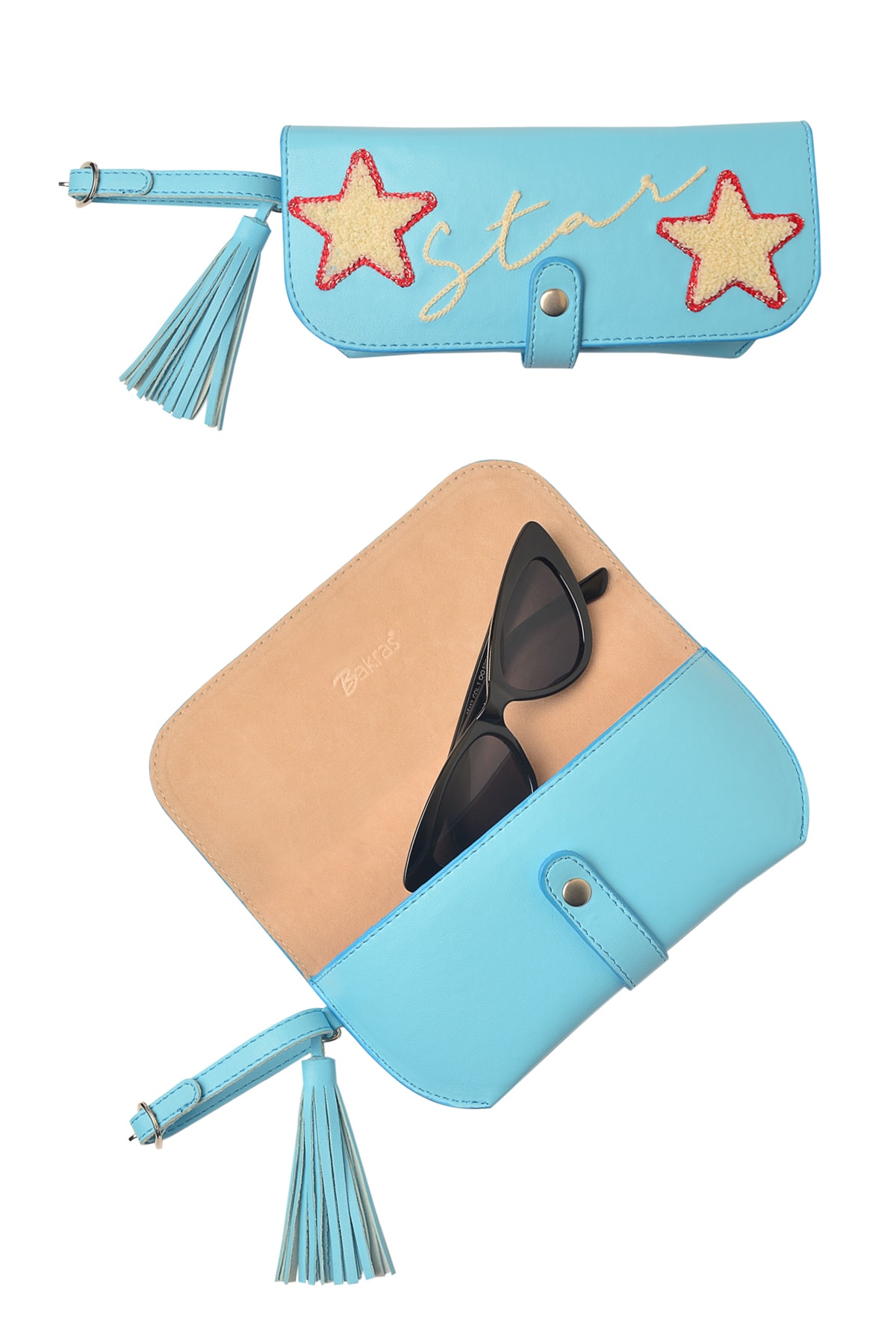 Bakras Mavi Çanta Ve Kemere Takılabilen Gözlük Kılıfı- Çok Amaçlı Çanta