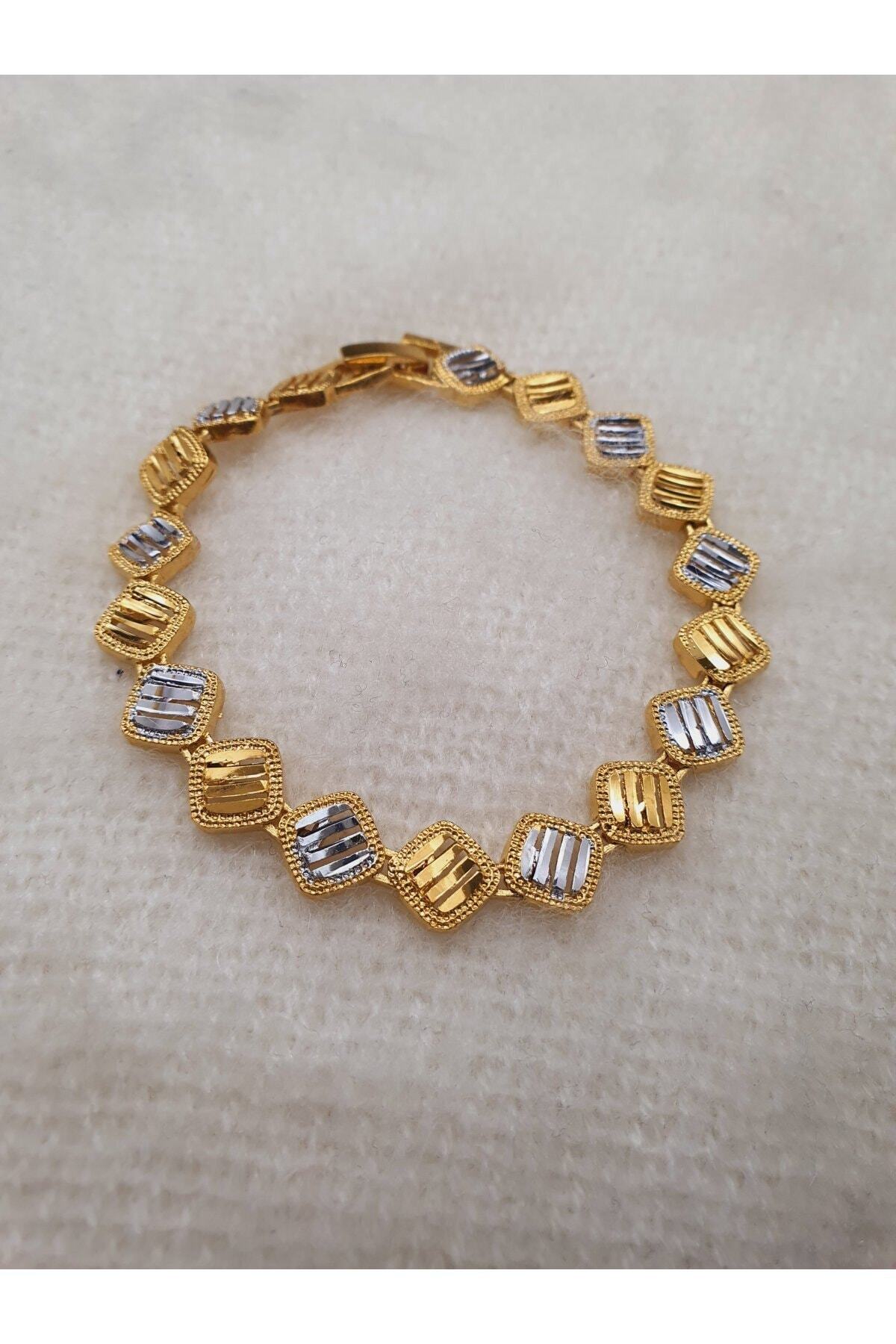 barış gold altın kaplama 22 Ayar Altın Kaplama Rodyum Ve Altın Kaplama Çift Renk Bileklik