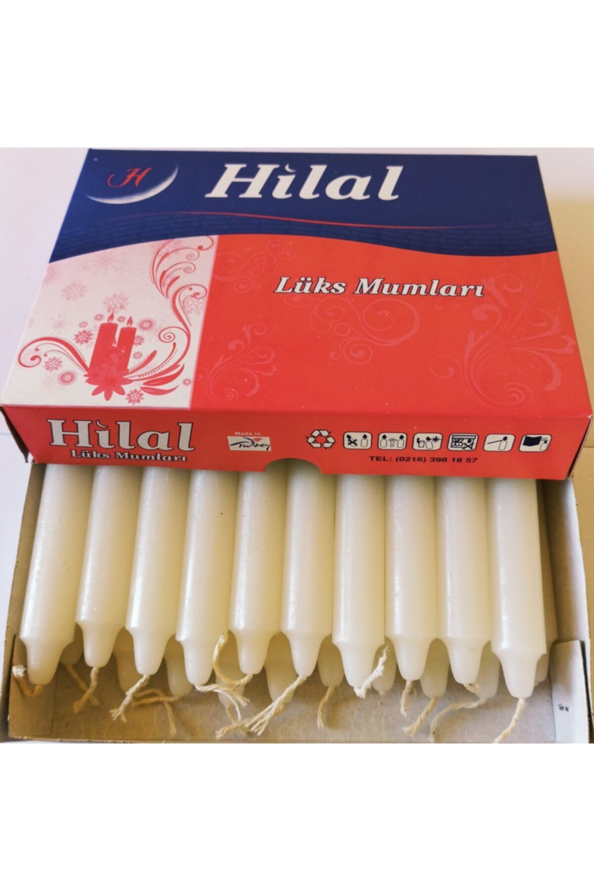 hilal mum Ekonomik Boy Beyaz Bakkal Mumu 20'li