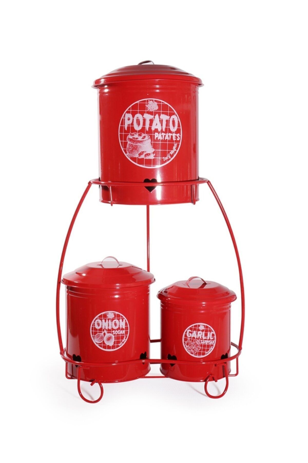 ZARİF SHOP Yanyana Patates Soğan Sarımsak Seti Kırmızı