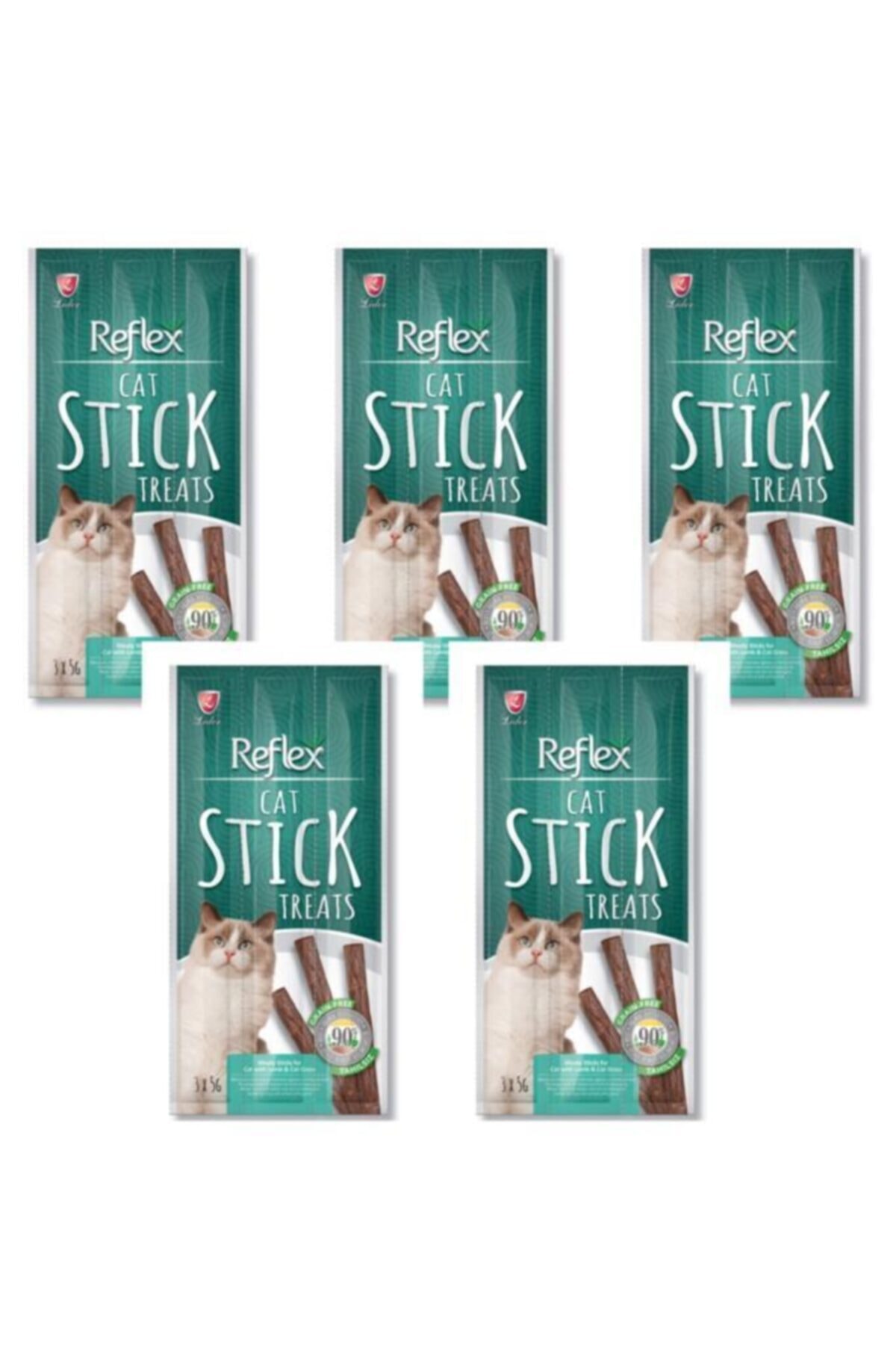 Reflex Cat Stick Kuzu Etli Kedi Ödül Çubuk 3x5 Gr 5 Li Paket