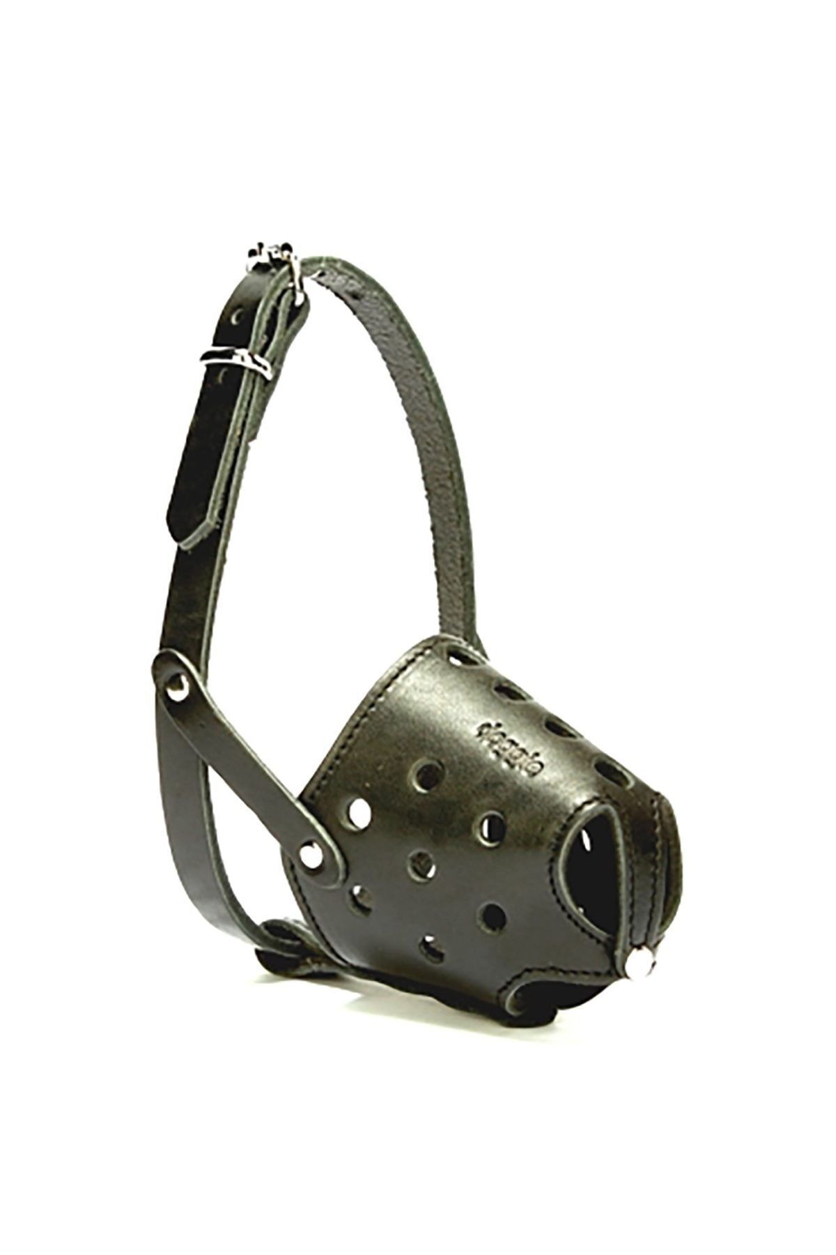 Doggie Eğitim Serisi Gerçek Deriden El Yapımı Kısa Burunlu Köpek Ağızlığı M-1,5x50-55 cm