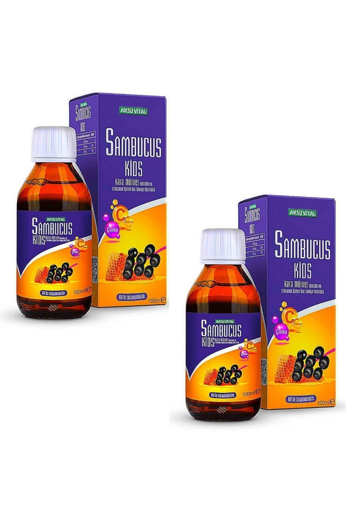 Aksu Vital Kara Mürver Ekstraktı Şurubu 100 ml x 2 Adet