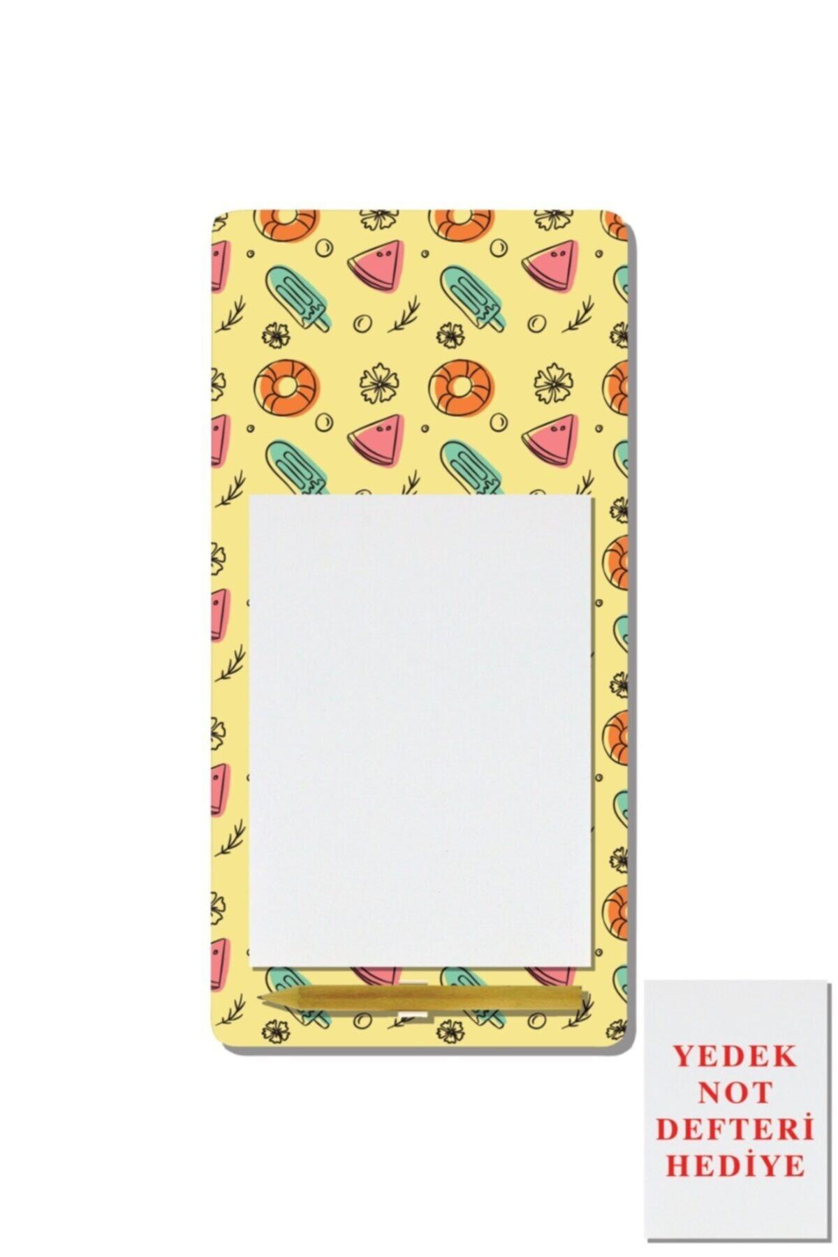 pixolog Yiyecek Desenli Kalemli Magnetli Mdf Notluk Bm31