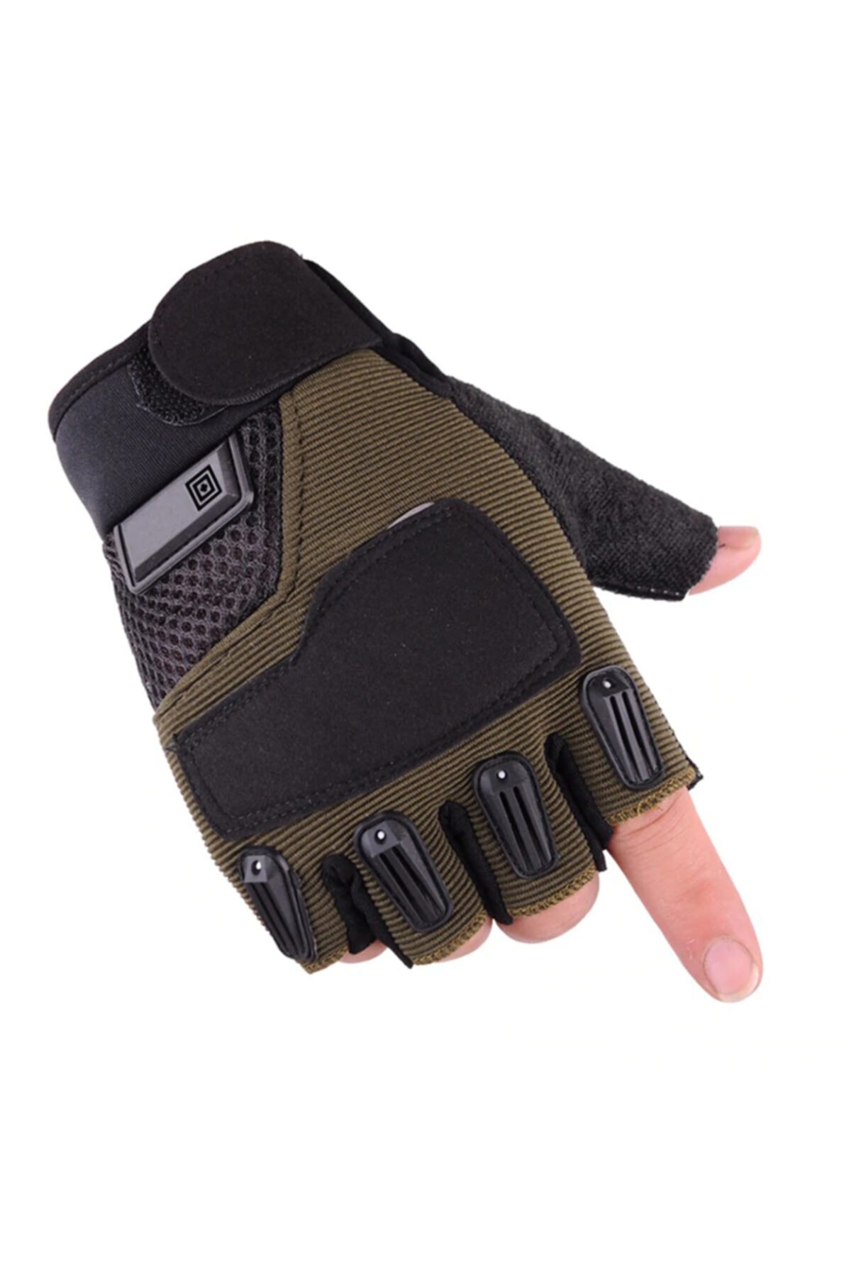 BORA TAKTİK Unisex Yeşil Taktik Kısa Spor Outdoor Eldiven