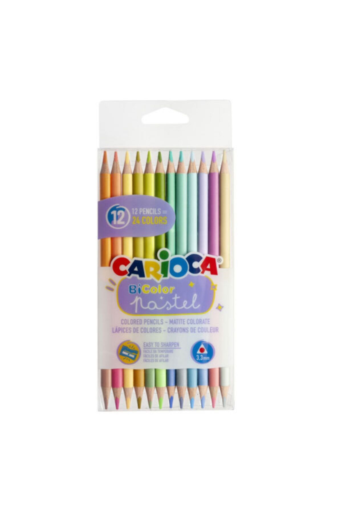 carioca pastel renk kuru boya kalem cift tarafli 12 li 24 renk 43309 fiyati yorumlari trendyol