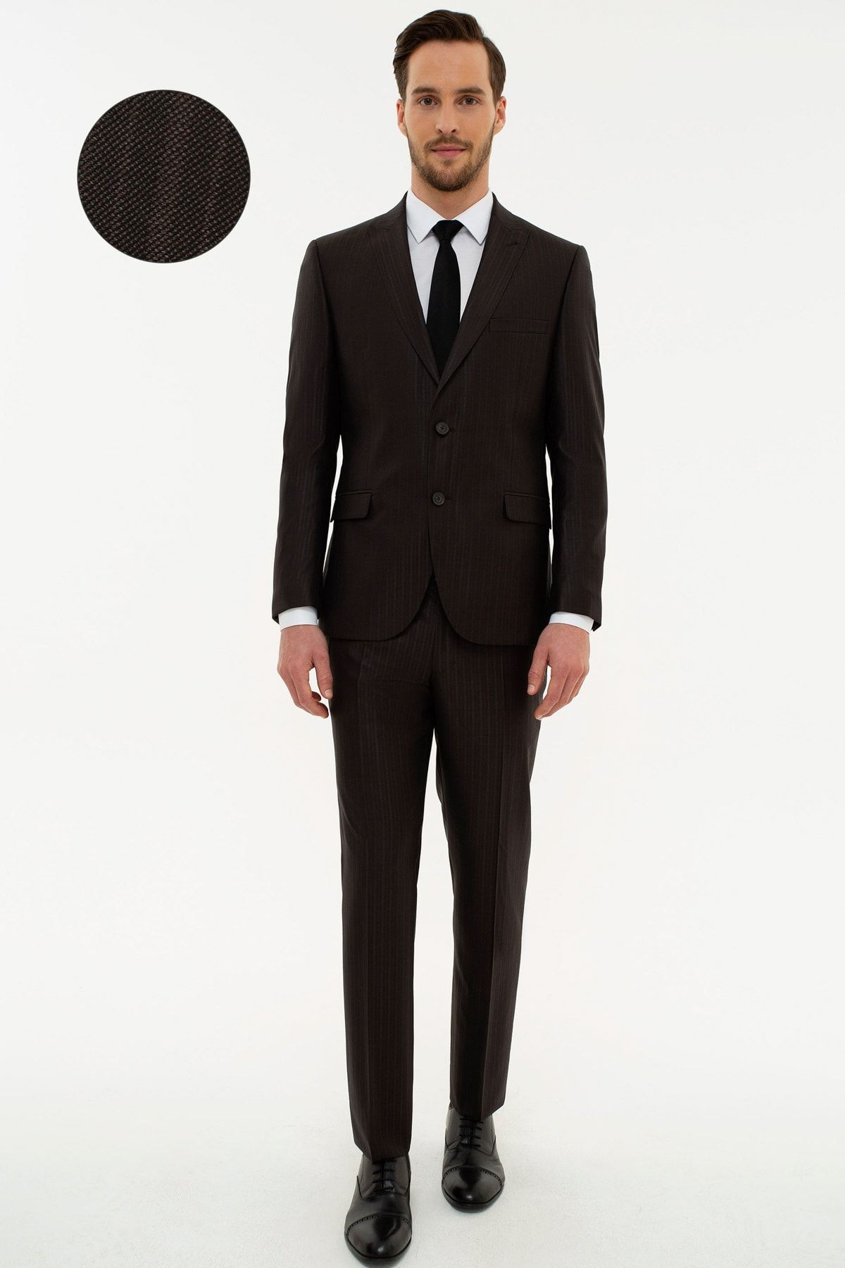 Pierre Cardin Erkek Kahverengi Slim Fit Takım Elbise
